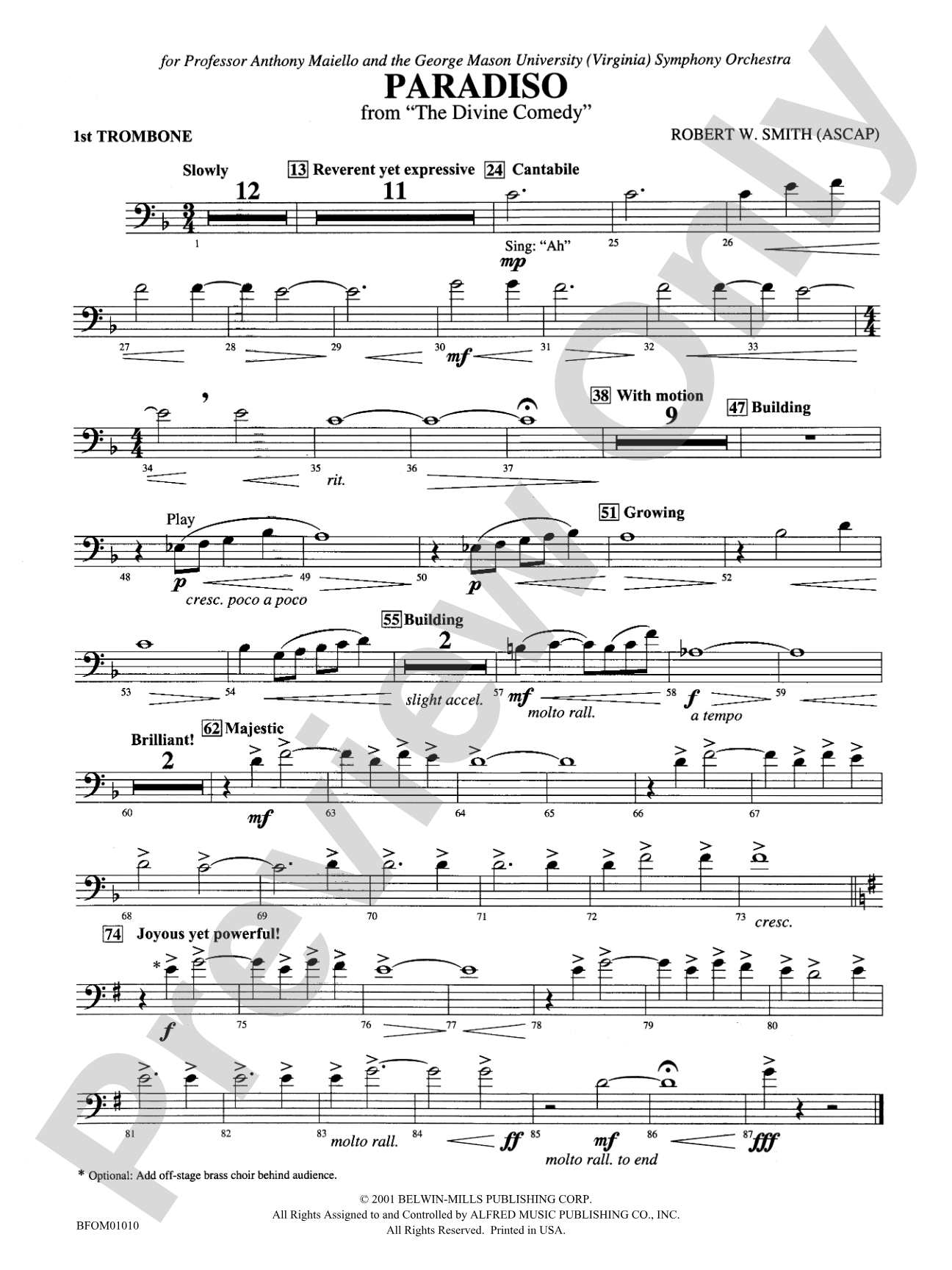 Paradiso (from The Divine Comedy): 1st Trombone
