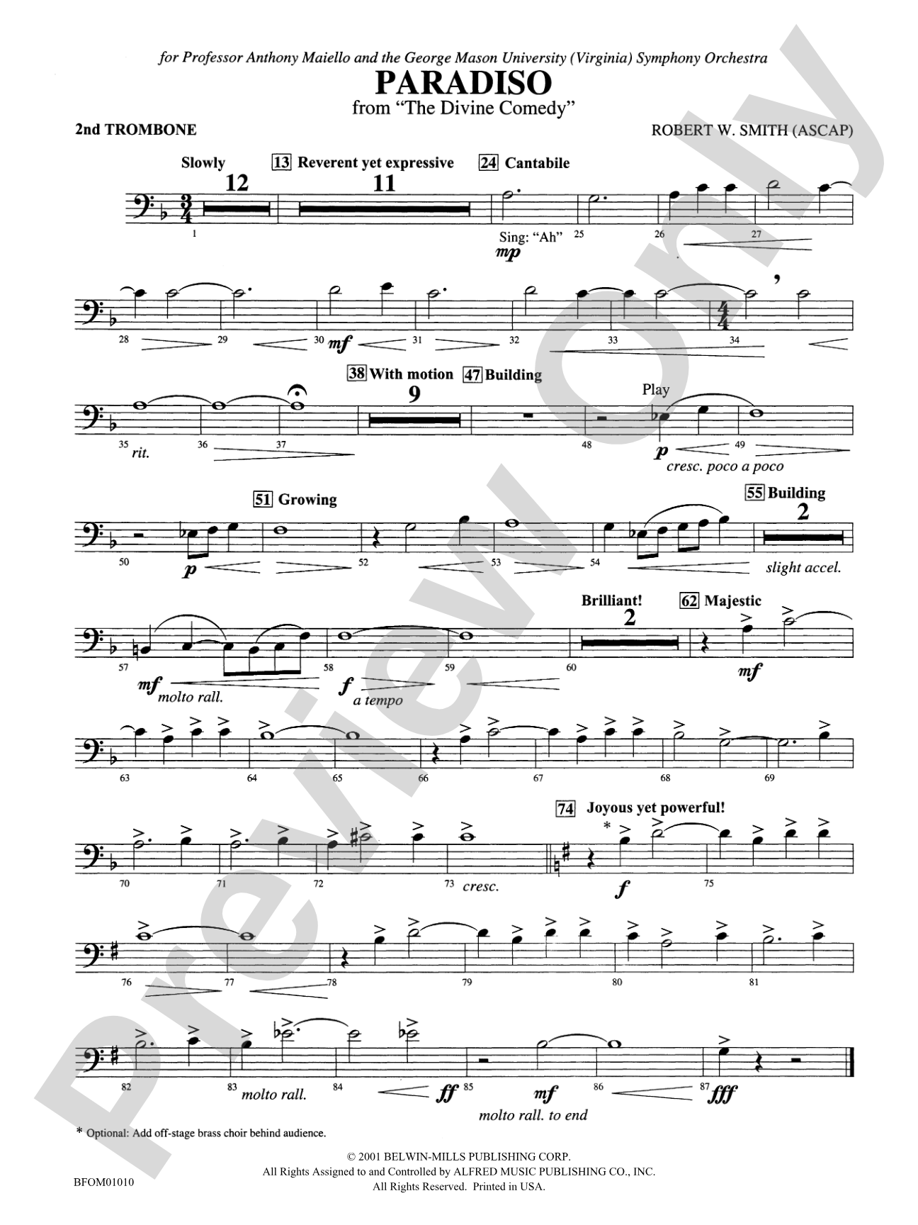 Paradiso (from The Divine Comedy): 2nd Trombone