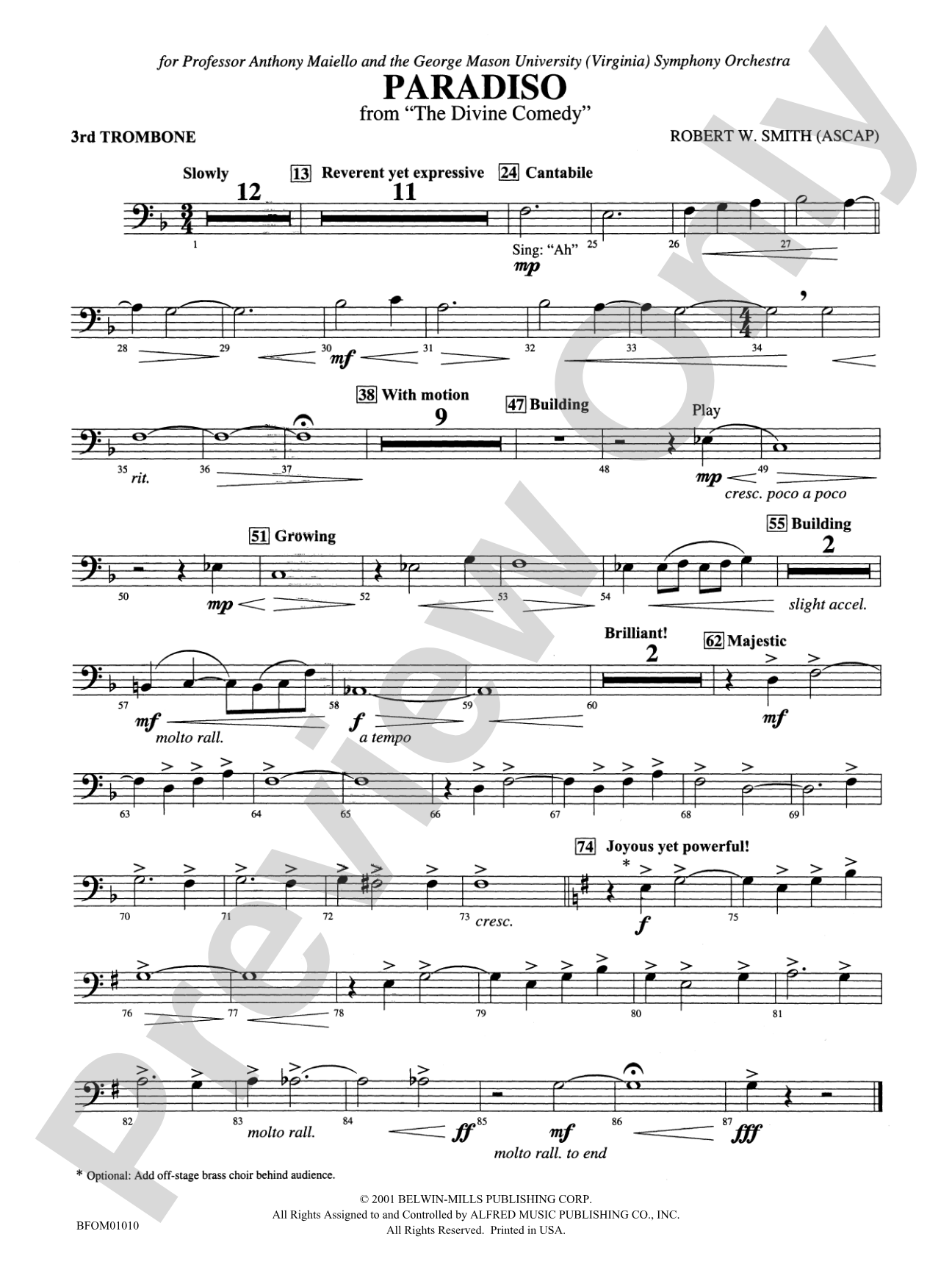 Paradiso (from The Divine Comedy): 3rd Trombone