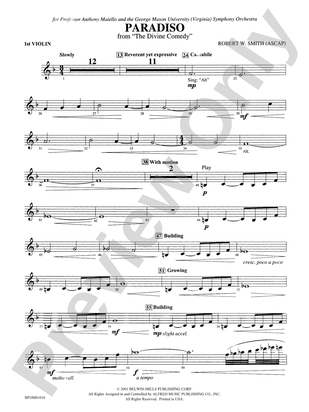Paradiso (from The Divine Comedy): 1st Violin