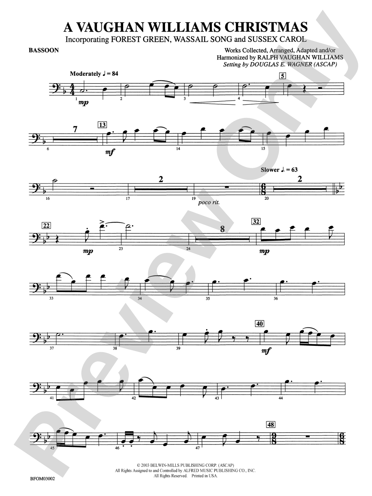 A Vaughan Williams Christmas: Bassoon