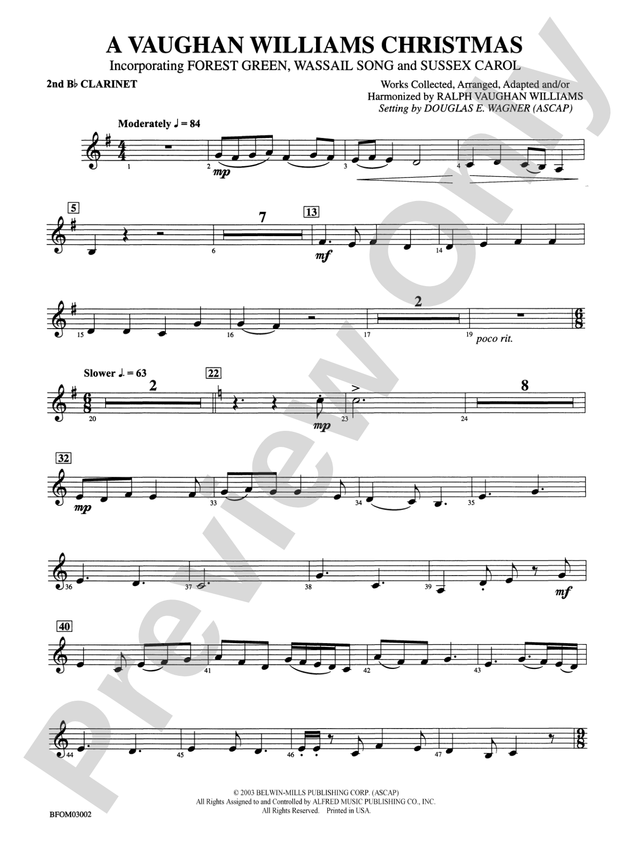 A Vaughan Williams Christmas: 2nd B-flat Clarinet
