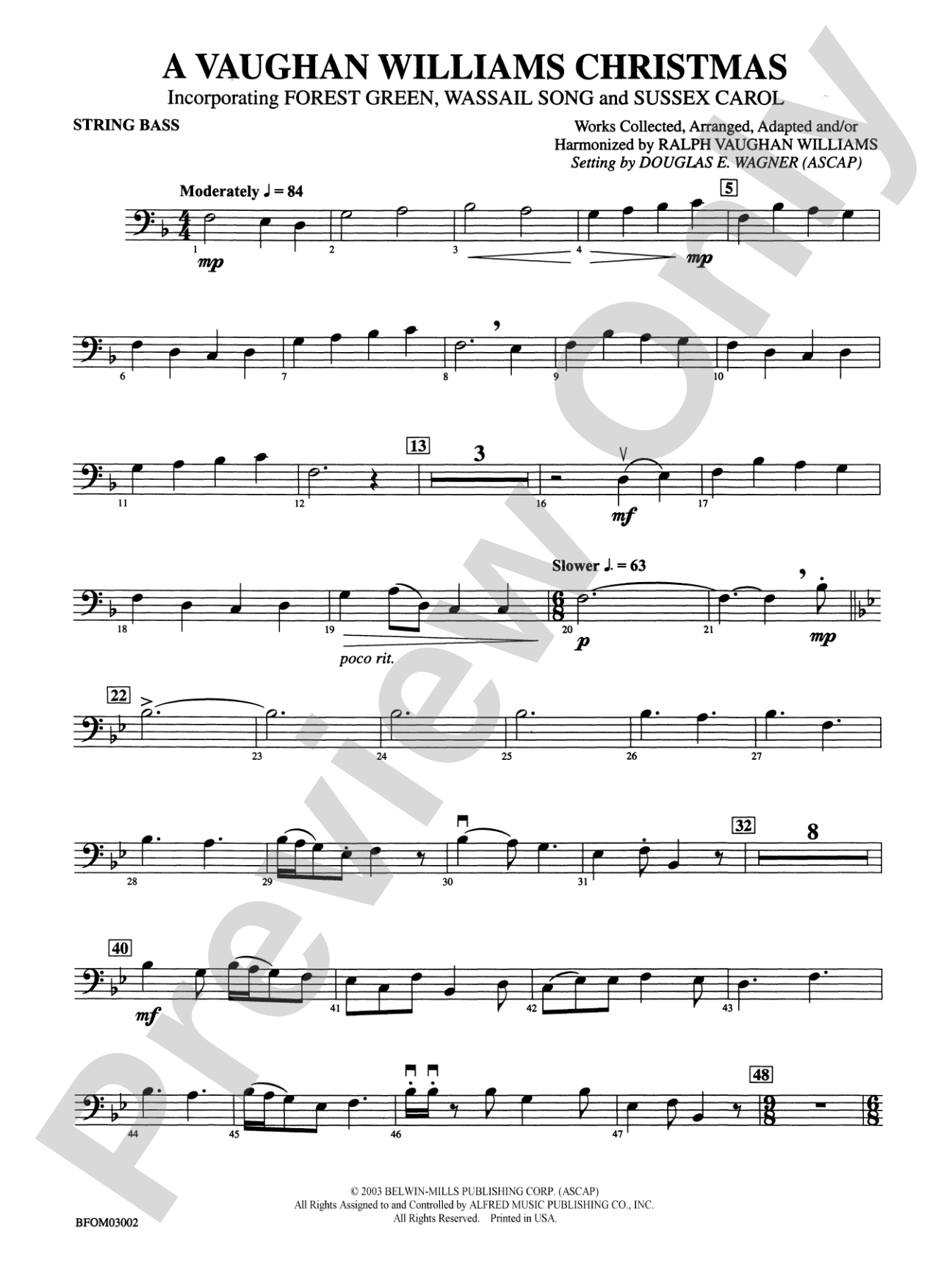 A Vaughan Williams Christmas: String Bass