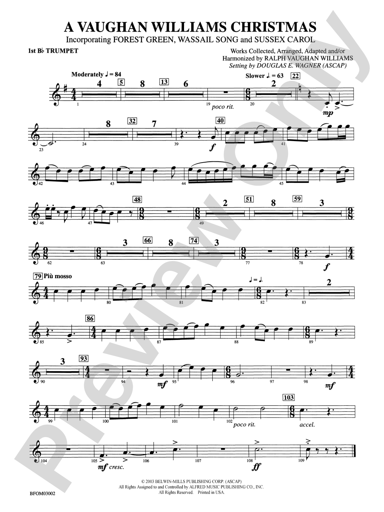 A Vaughan Williams Christmas: 1st B-flat Trumpet