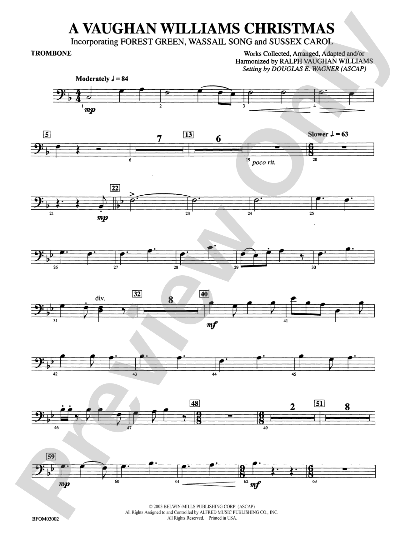 A Vaughan Williams Christmas: 1st Trombone