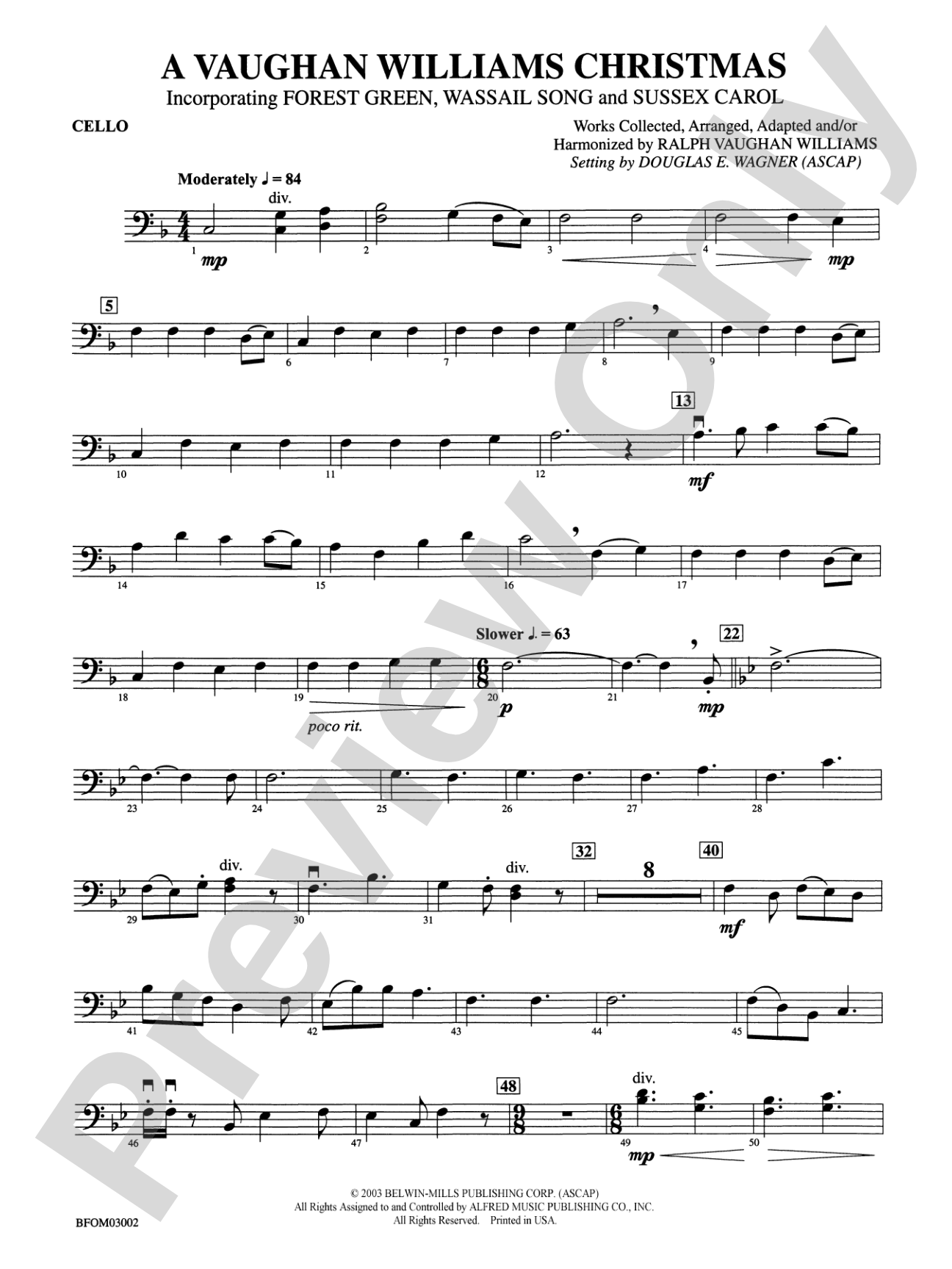 A Vaughan Williams Christmas: Cello