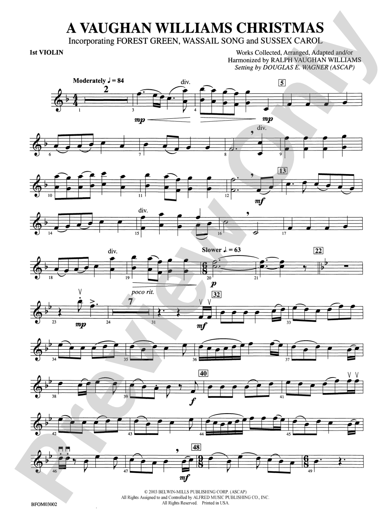 A Vaughan Williams Christmas: 1st Violin