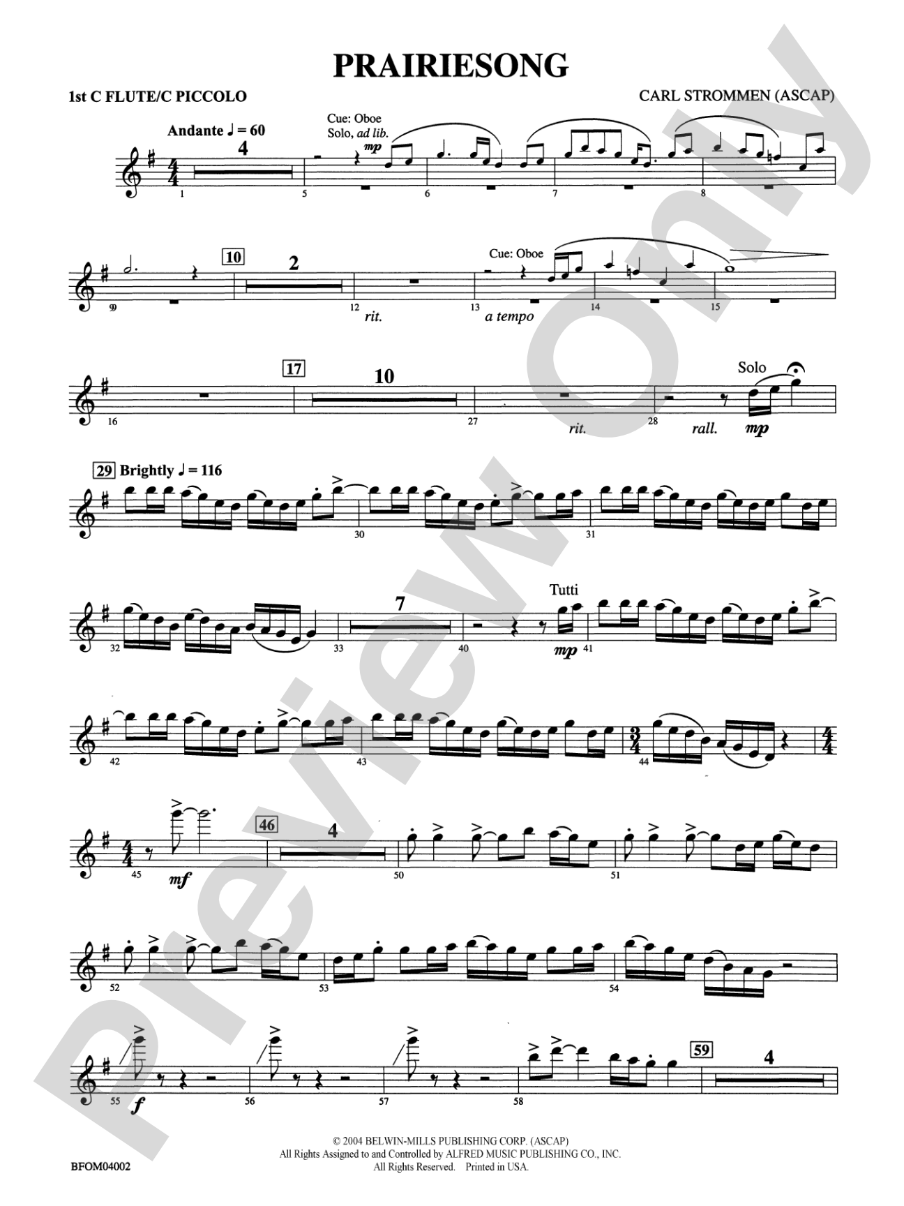 Prairiesong: Flute