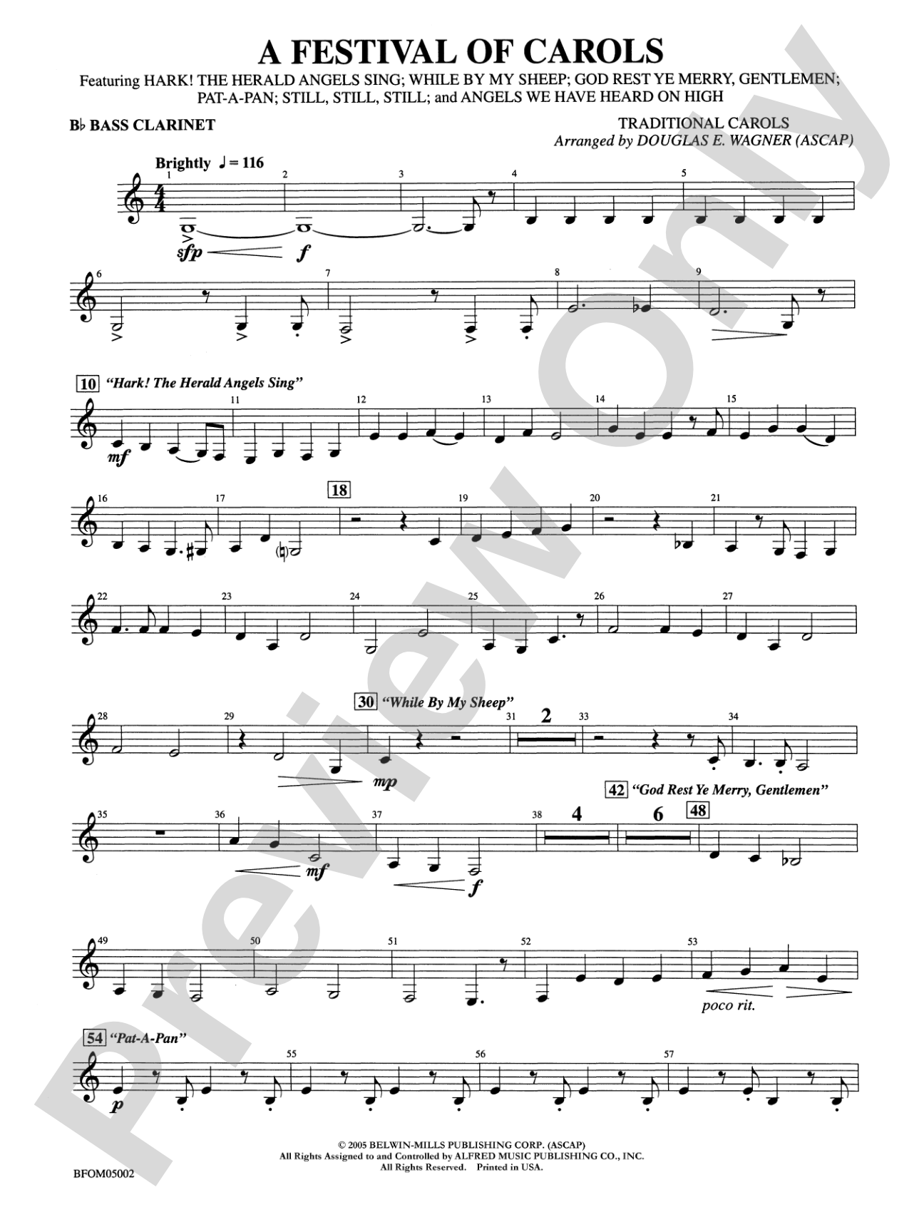A Festival of Carols: B-flat Bass Clarinet