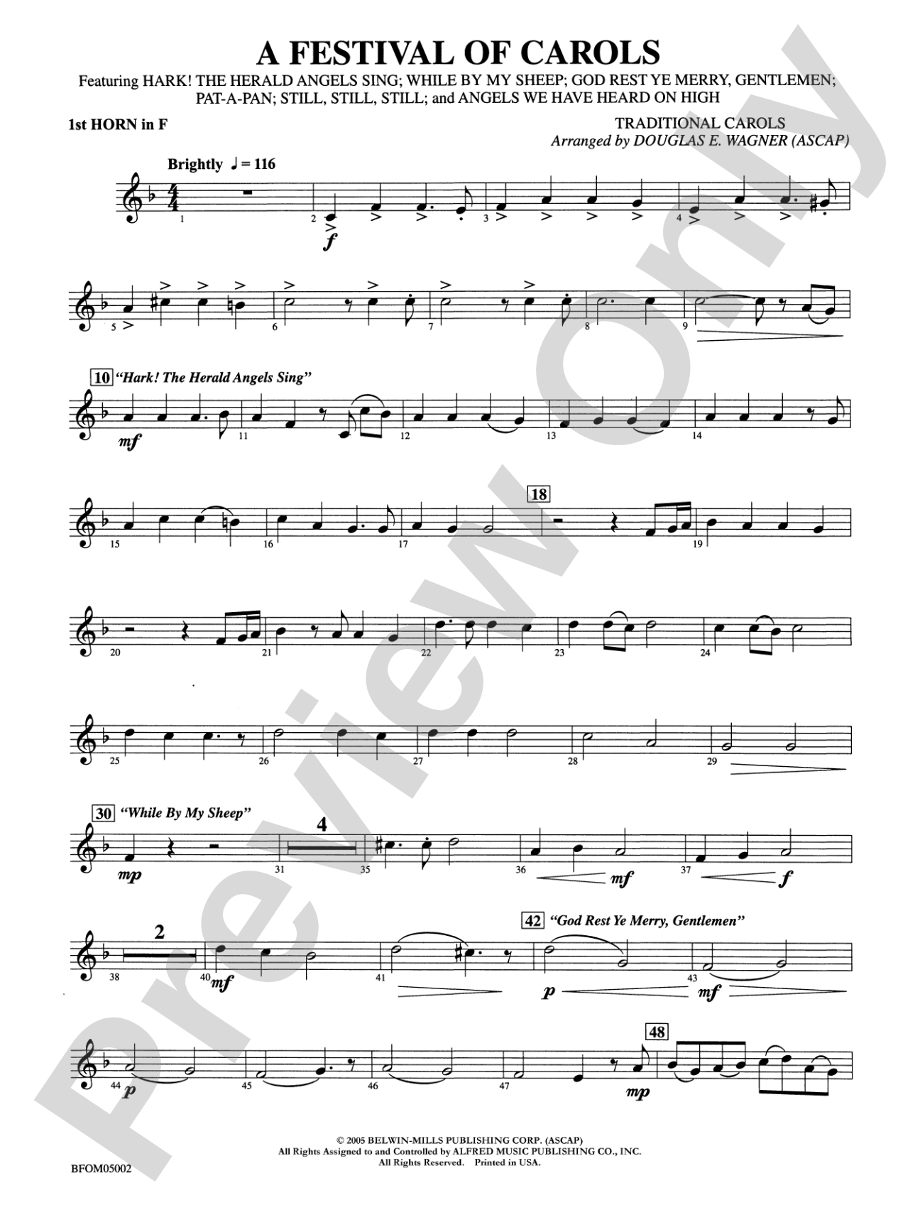 A Festival of Carols: 1st F Horn