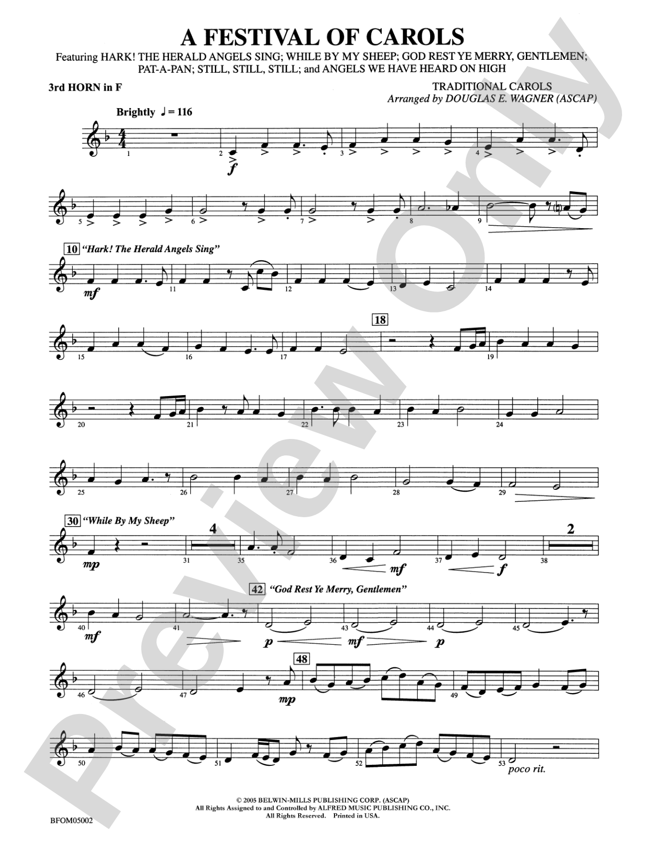 A Festival of Carols: 3rd F Horn