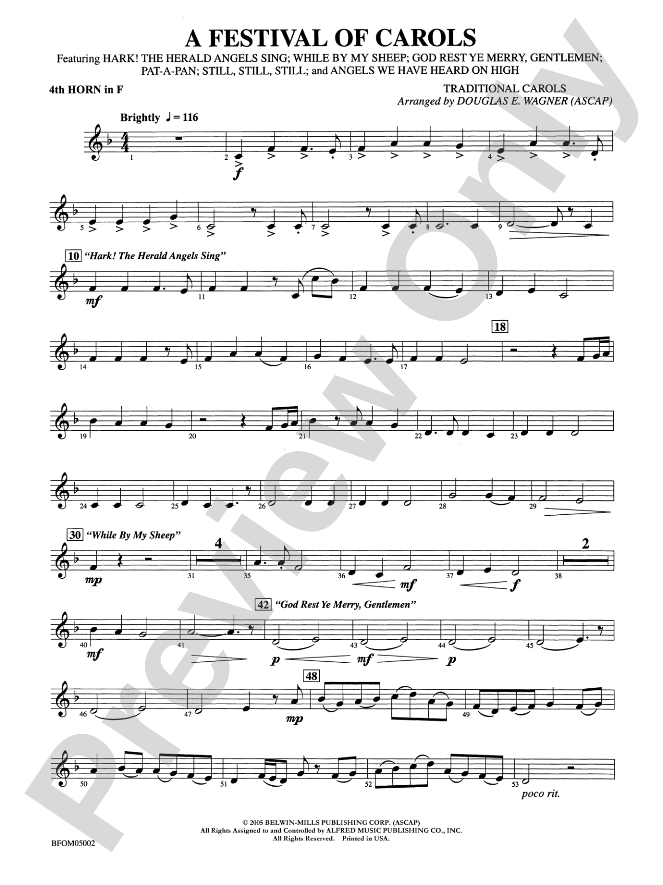 A Festival of Carols: 4th F Horn