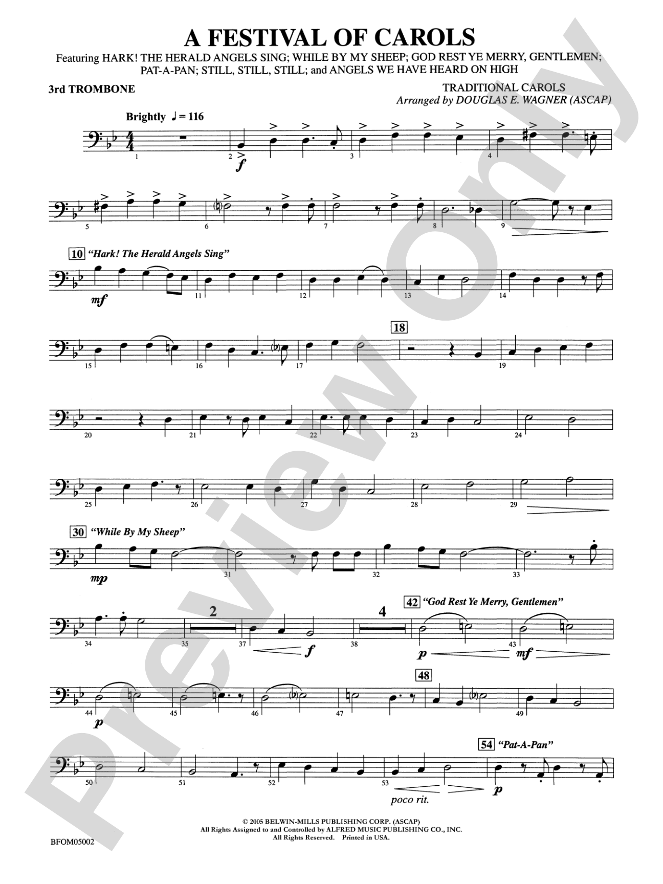 A Festival of Carols: 3rd Trombone