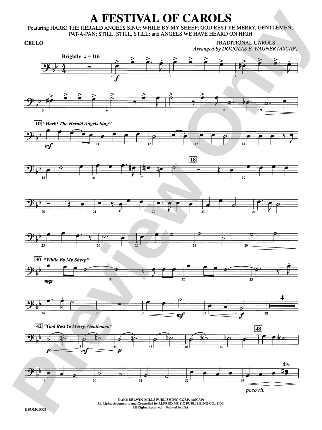 A Festival of Carols: Cello