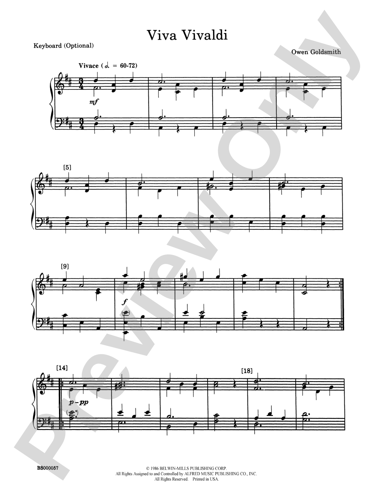 Viva Vivaldi: Piano Accompaniment