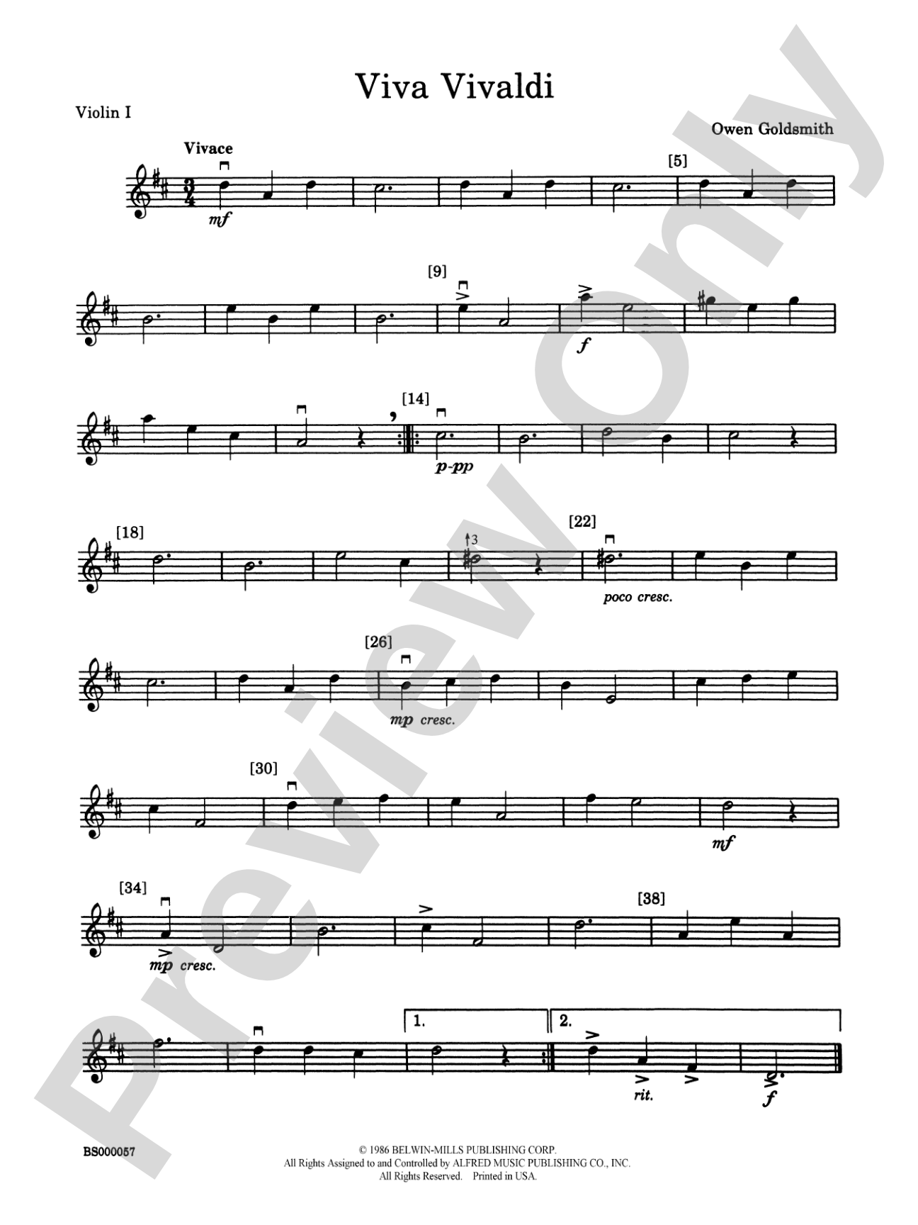 Viva Vivaldi: 1st Violin