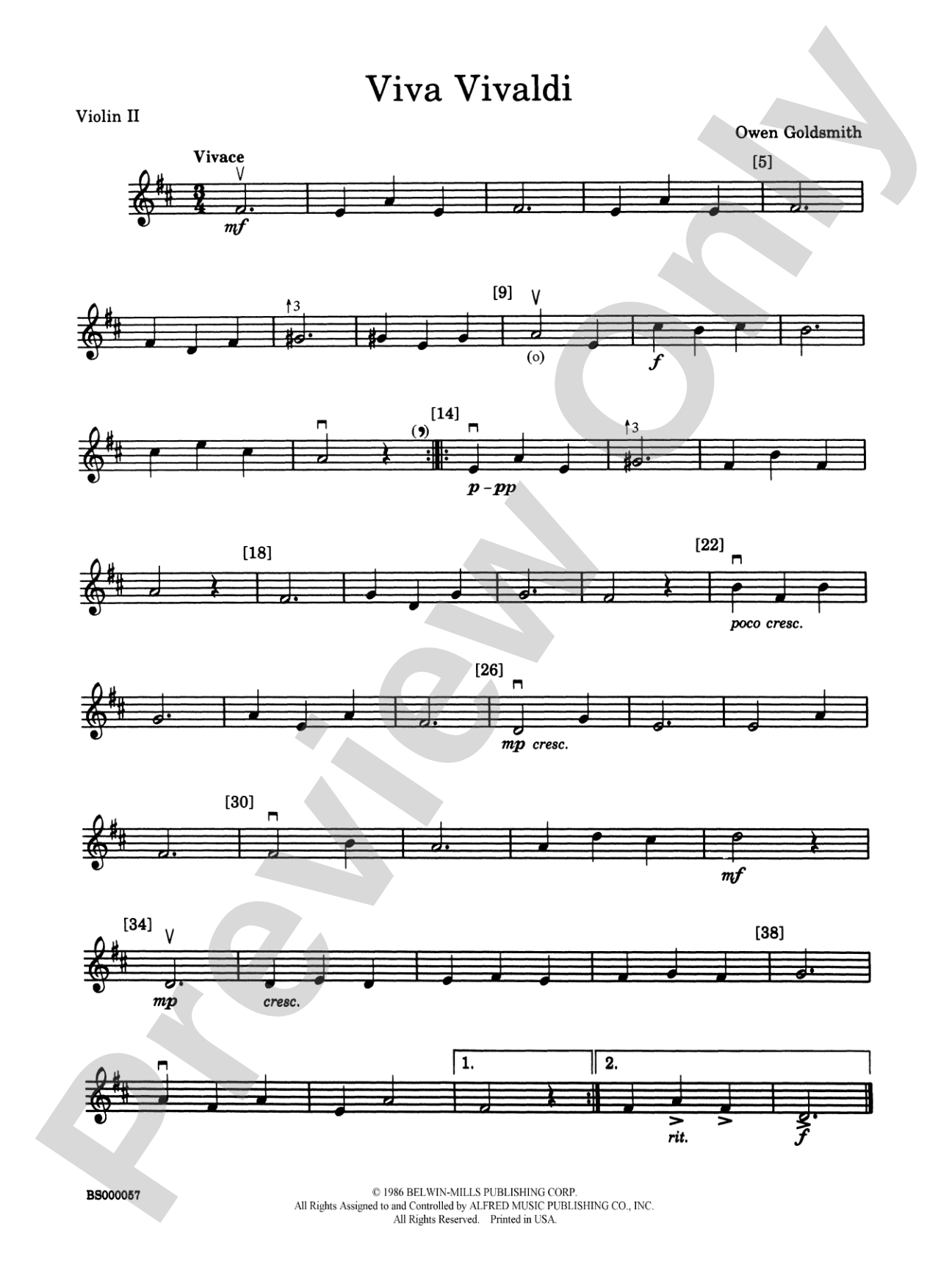 Viva Vivaldi: 2nd Violin