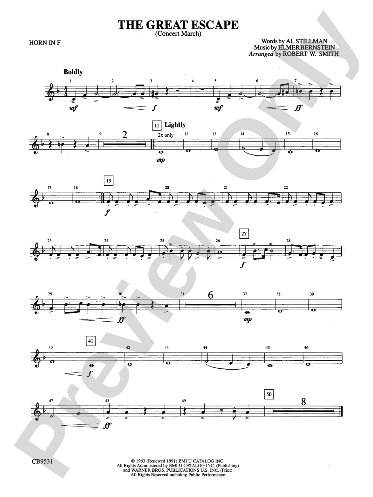 The Great Escape March: 1st F Horn