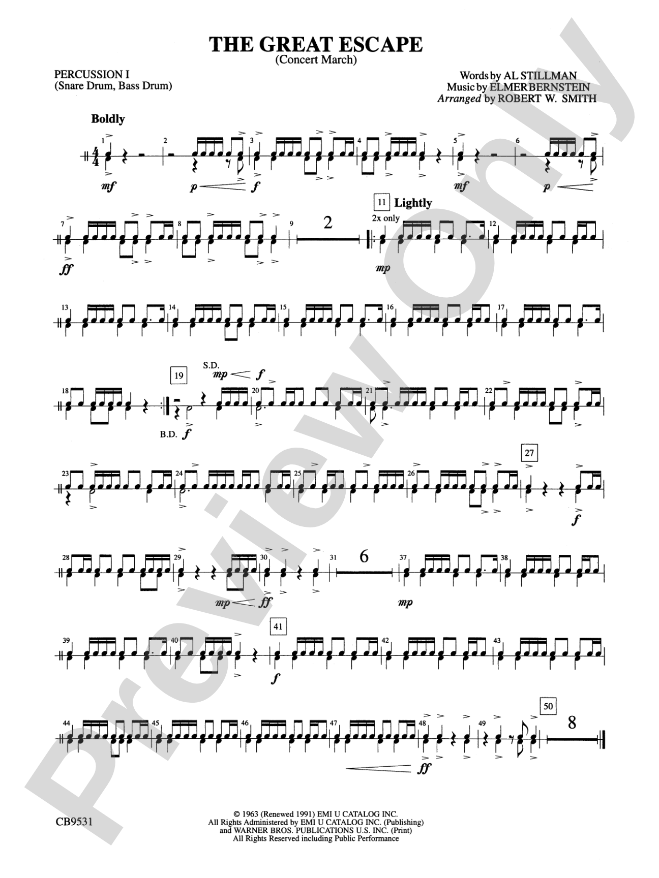 The Great Escape March: 1st Percussion