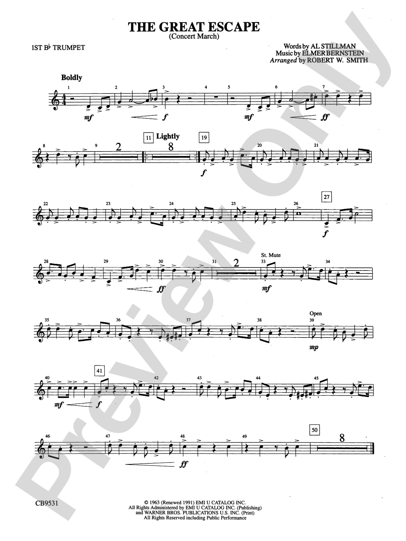 The Great Escape March: 1st B-flat Trumpet