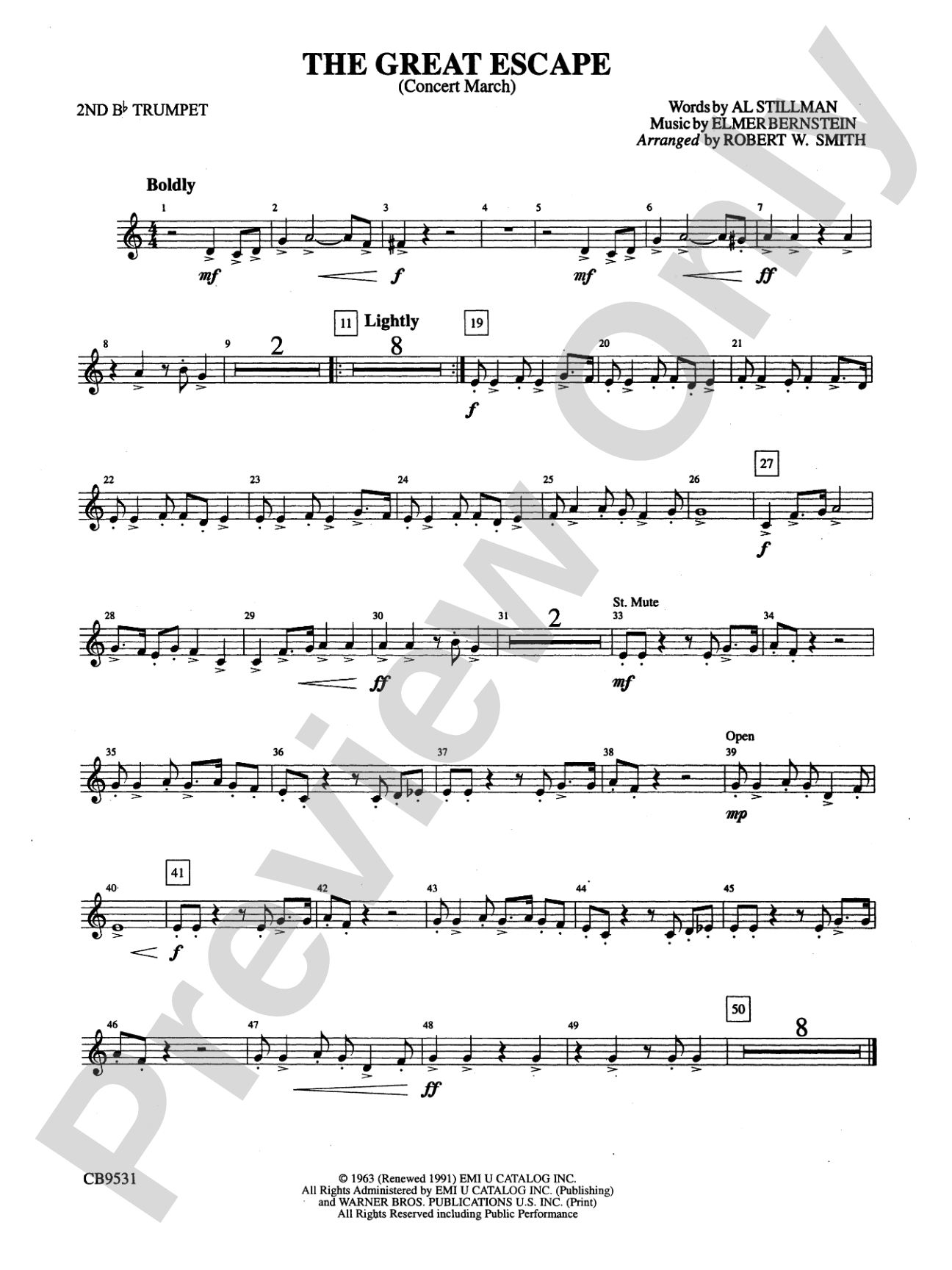 The Great Escape March: 2nd B-flat Trumpet