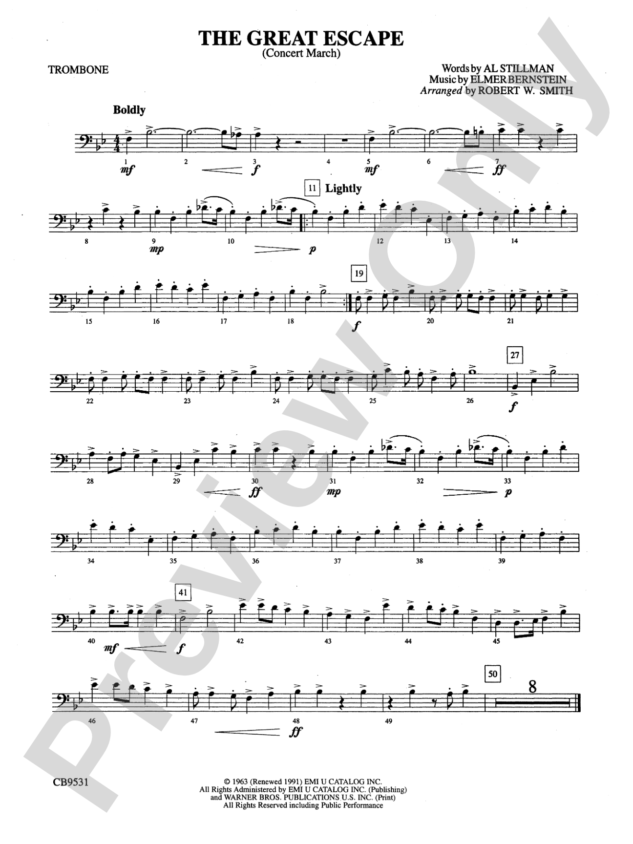 The Great Escape March: 1st Trombone