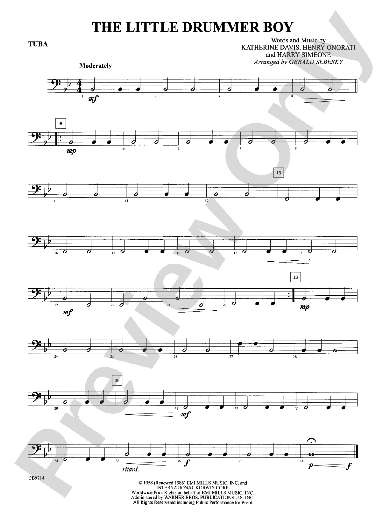 The Little Drummer Boy: Tuba