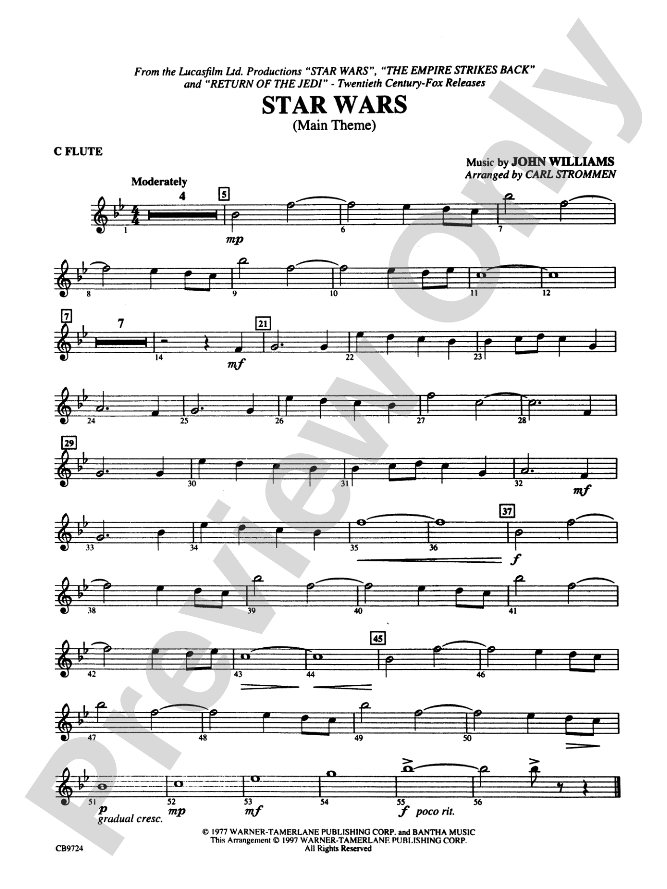 Star Wars® Main Theme: Flute