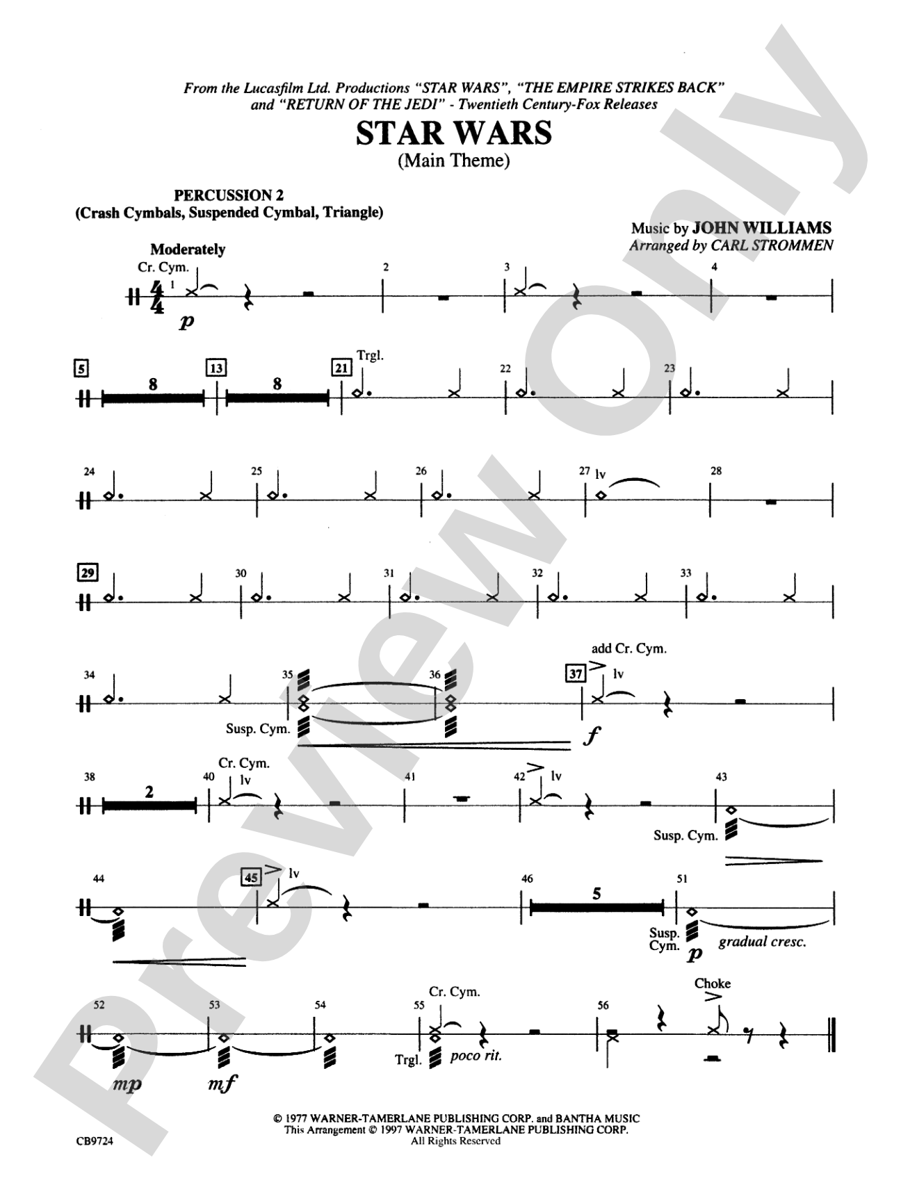 Star Wars® Main Theme: 2nd Percussion