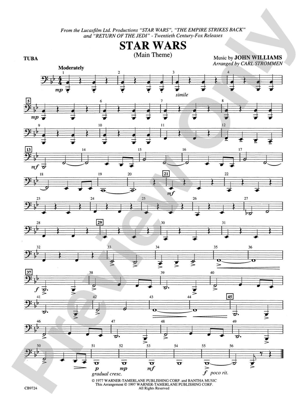 Star Wars® Main Theme: Tuba