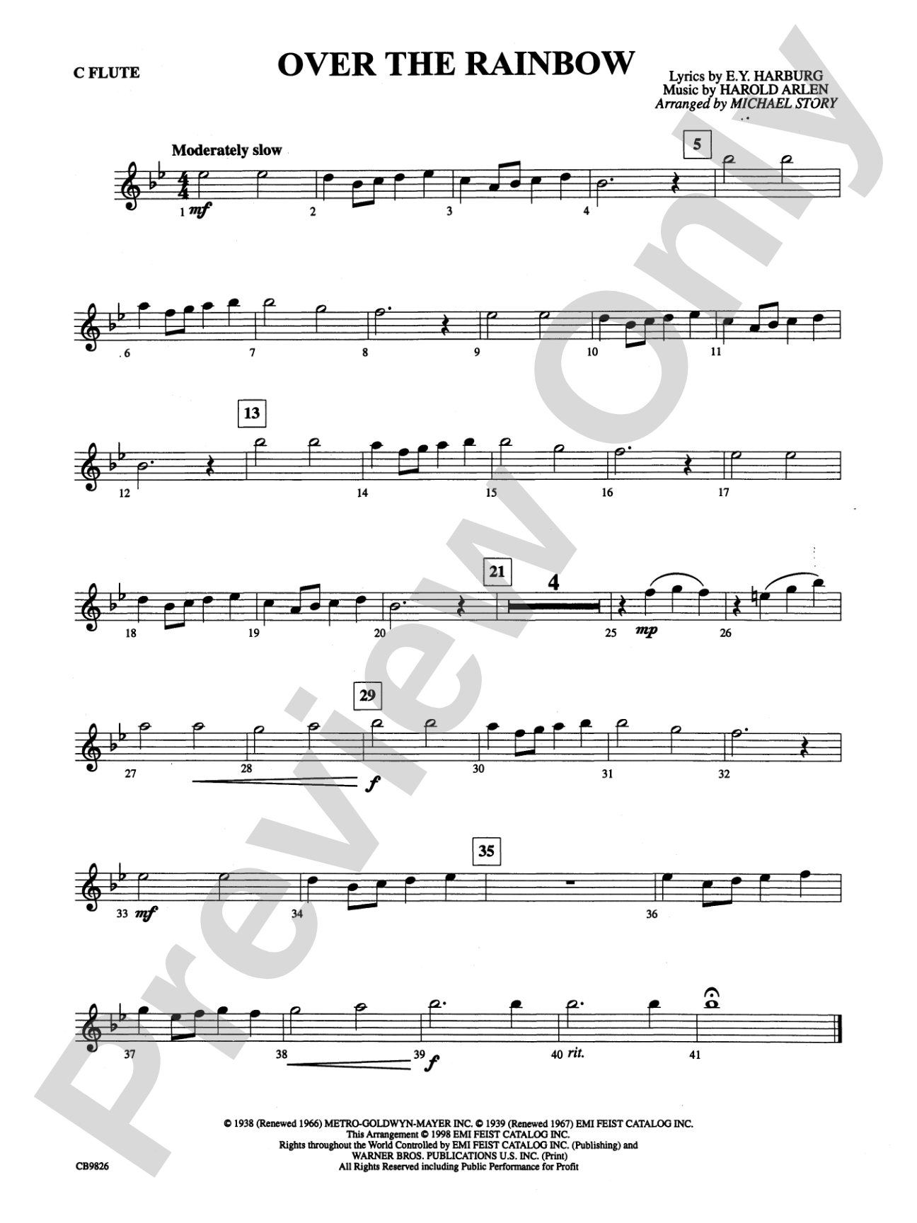 Over the Rainbow: Flute
