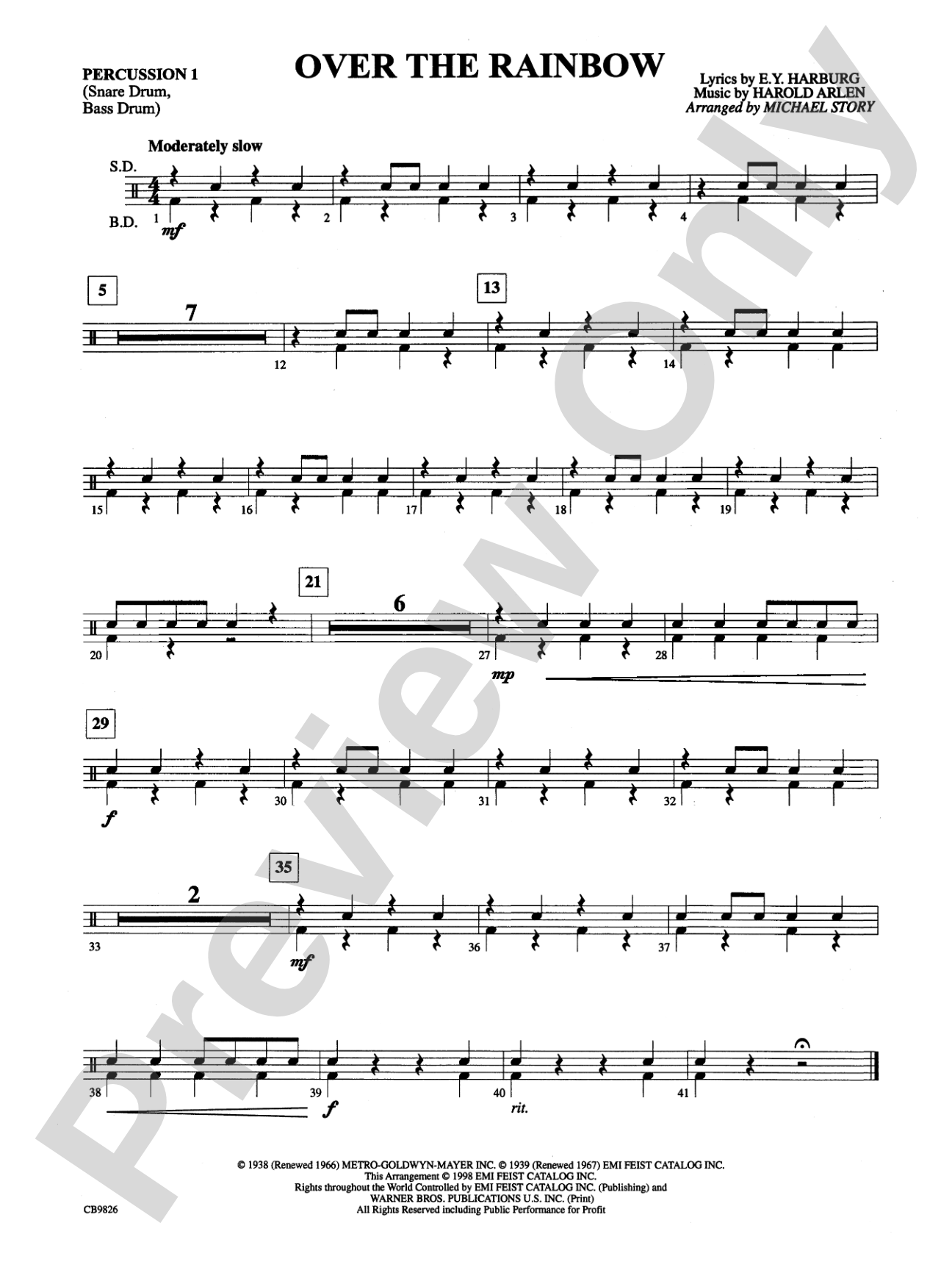 Over the Rainbow: 1st Percussion