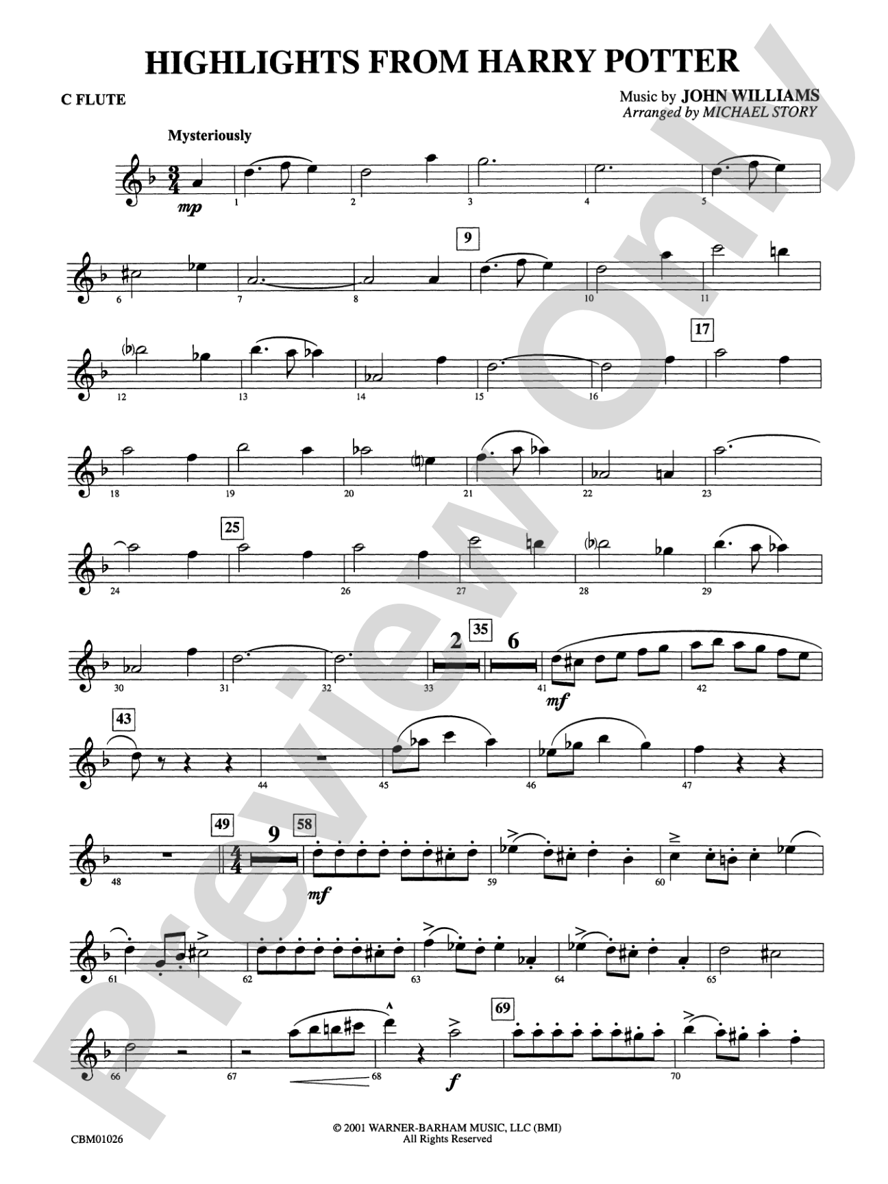 Harry Potter, Highlights from: Flute