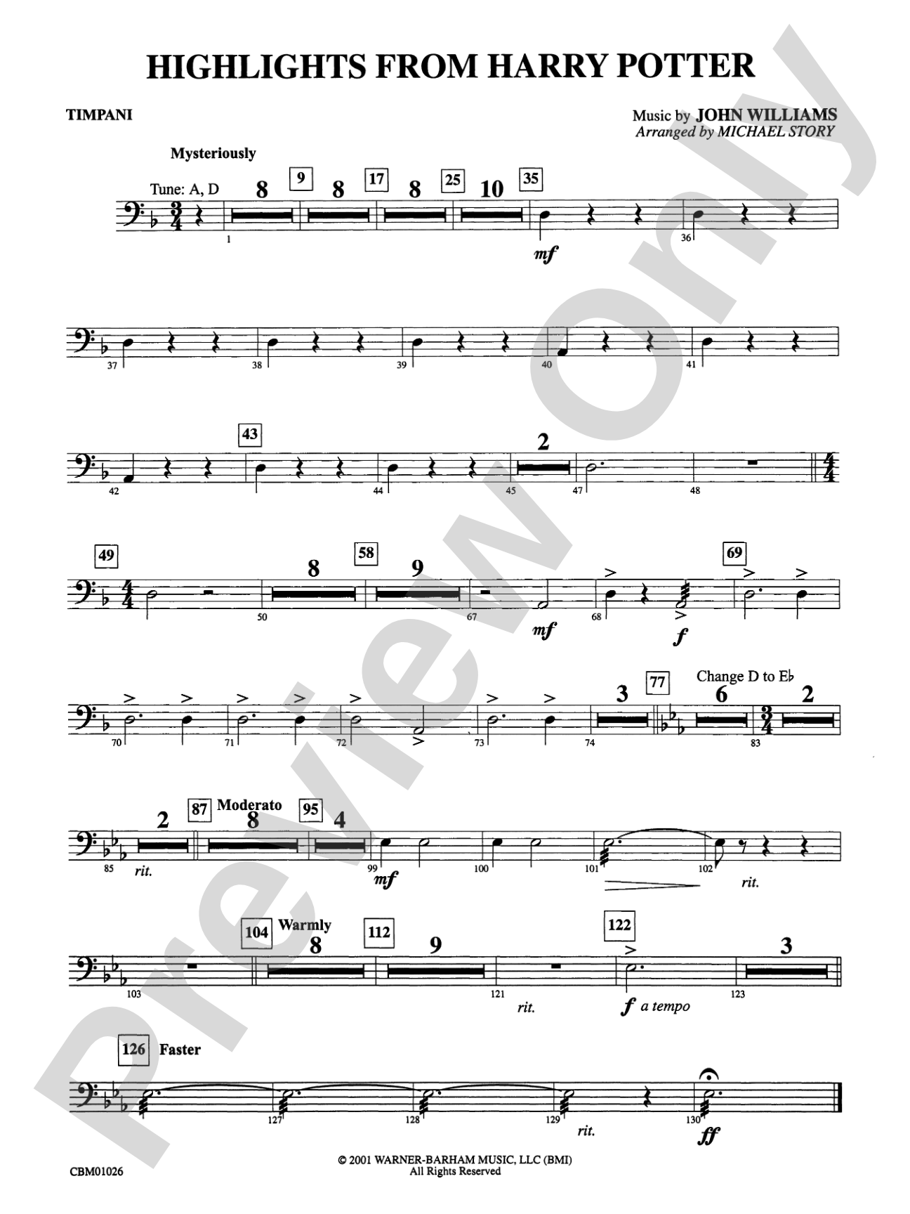 Harry Potter, Highlights from: Timpani
