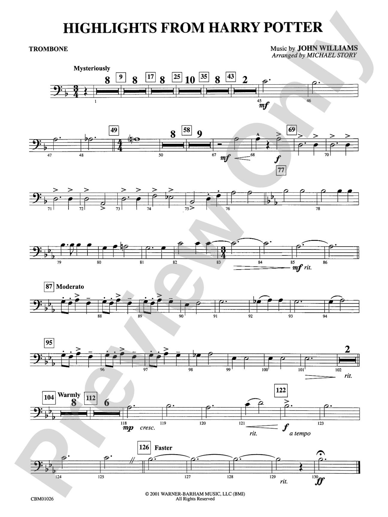 Harry Potter, Highlights from: 1st Trombone