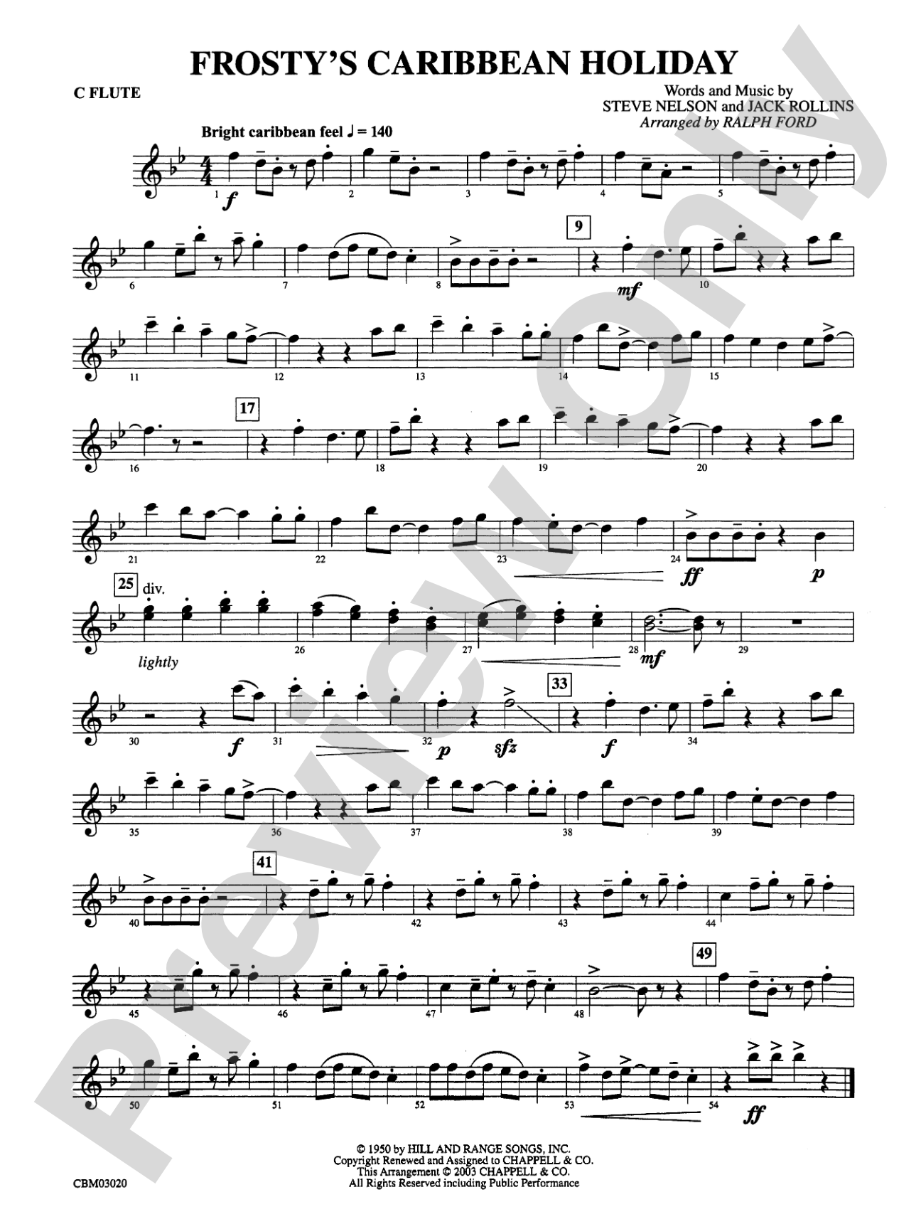 Frosty's Caribbean Holiday: Flute
