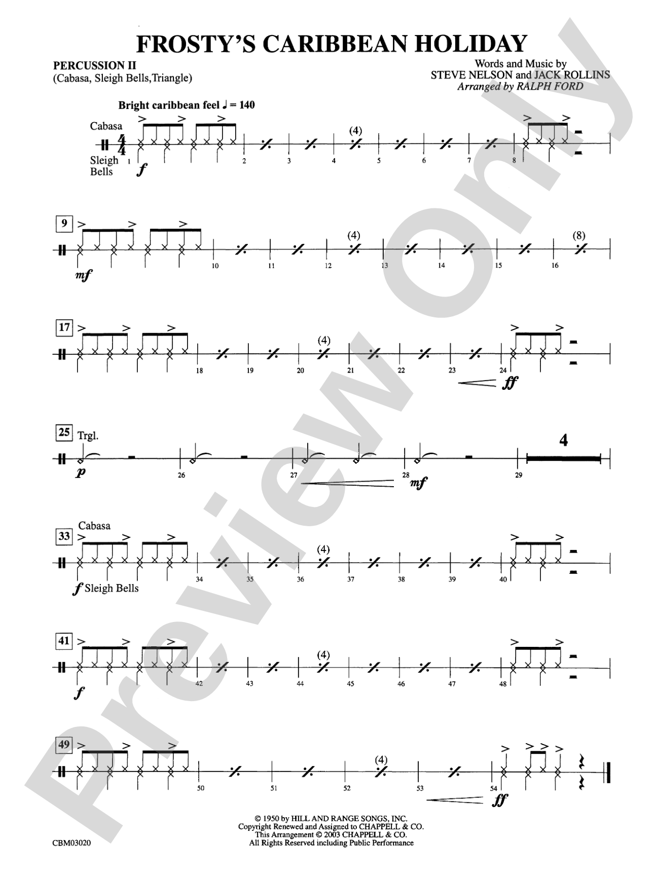 Frosty's Caribbean Holiday: 2nd Percussion