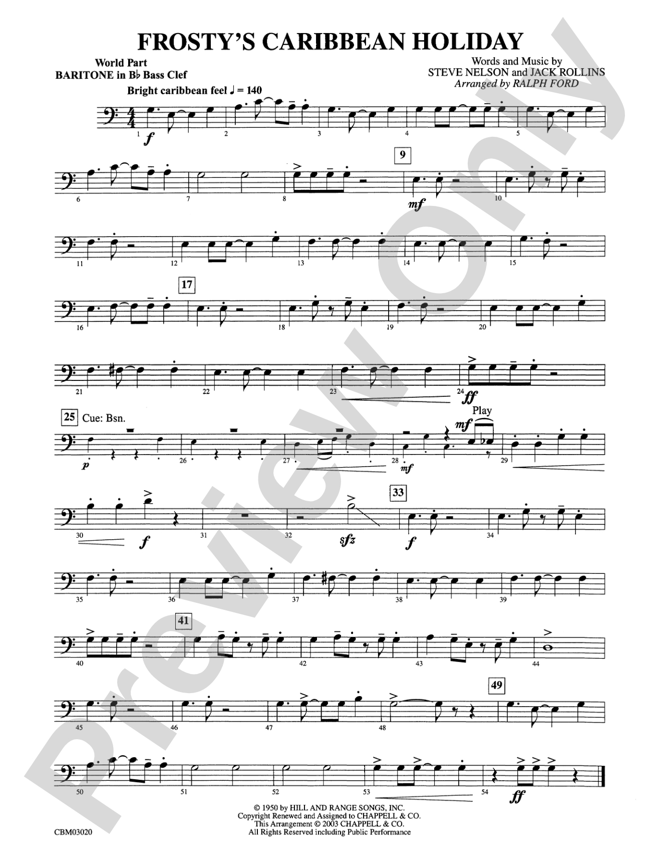 Frosty's Caribbean Holiday: (wp) B-flat Baritone B.C.