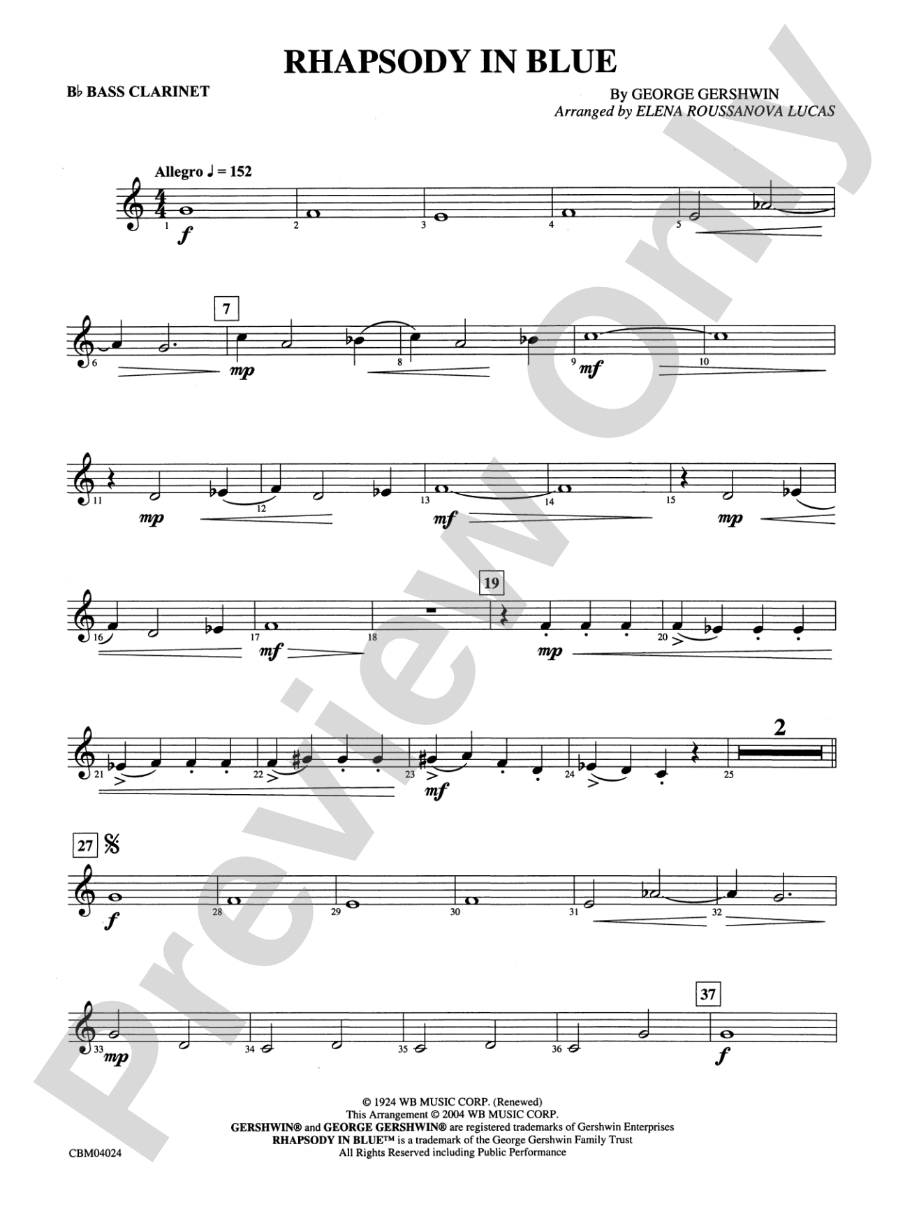 Rhapsody in Blue™: B-flat Bass Clarinet