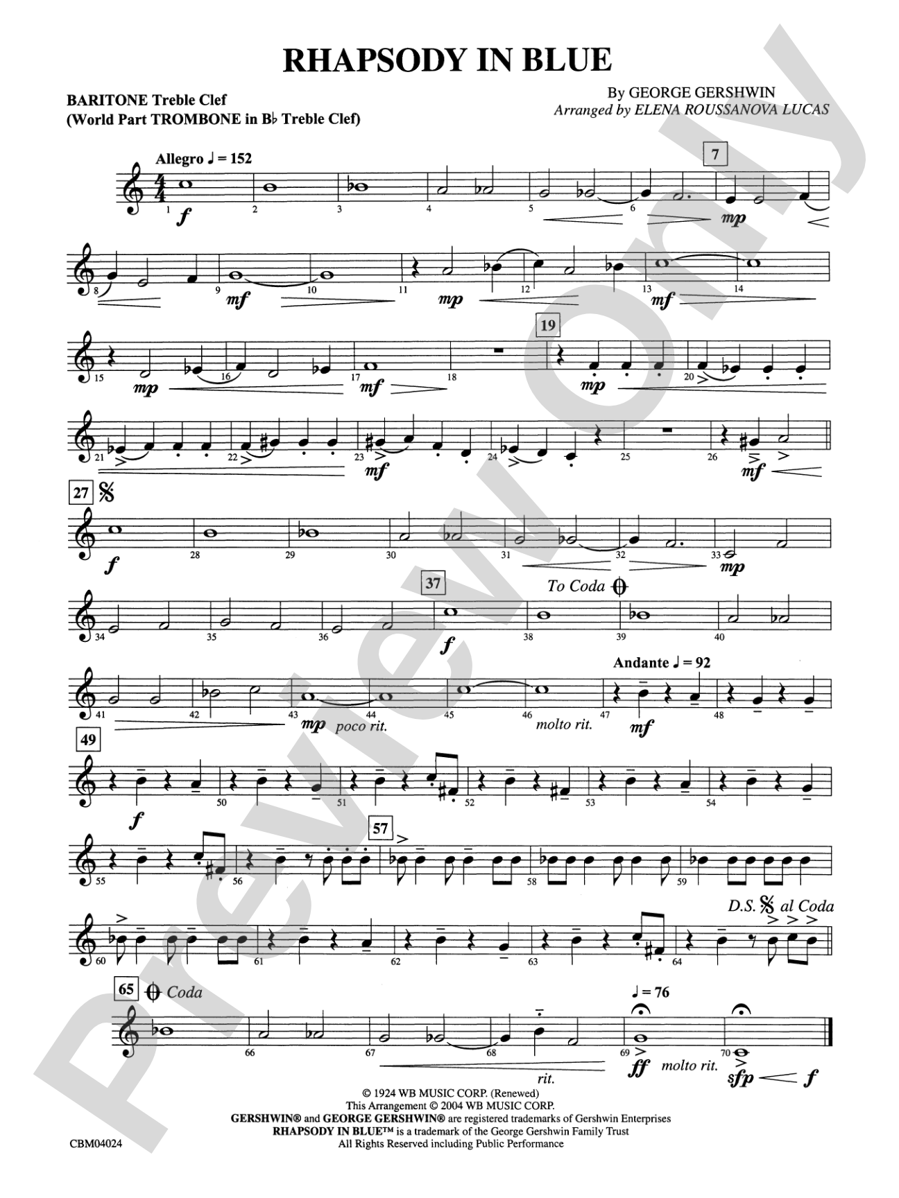 Rhapsody in Blue™: Baritone T.C.