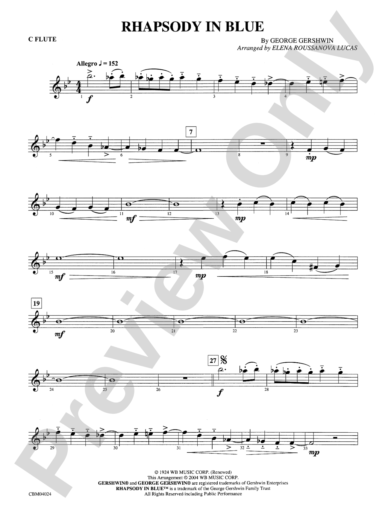 Rhapsody in Blue™: Flute