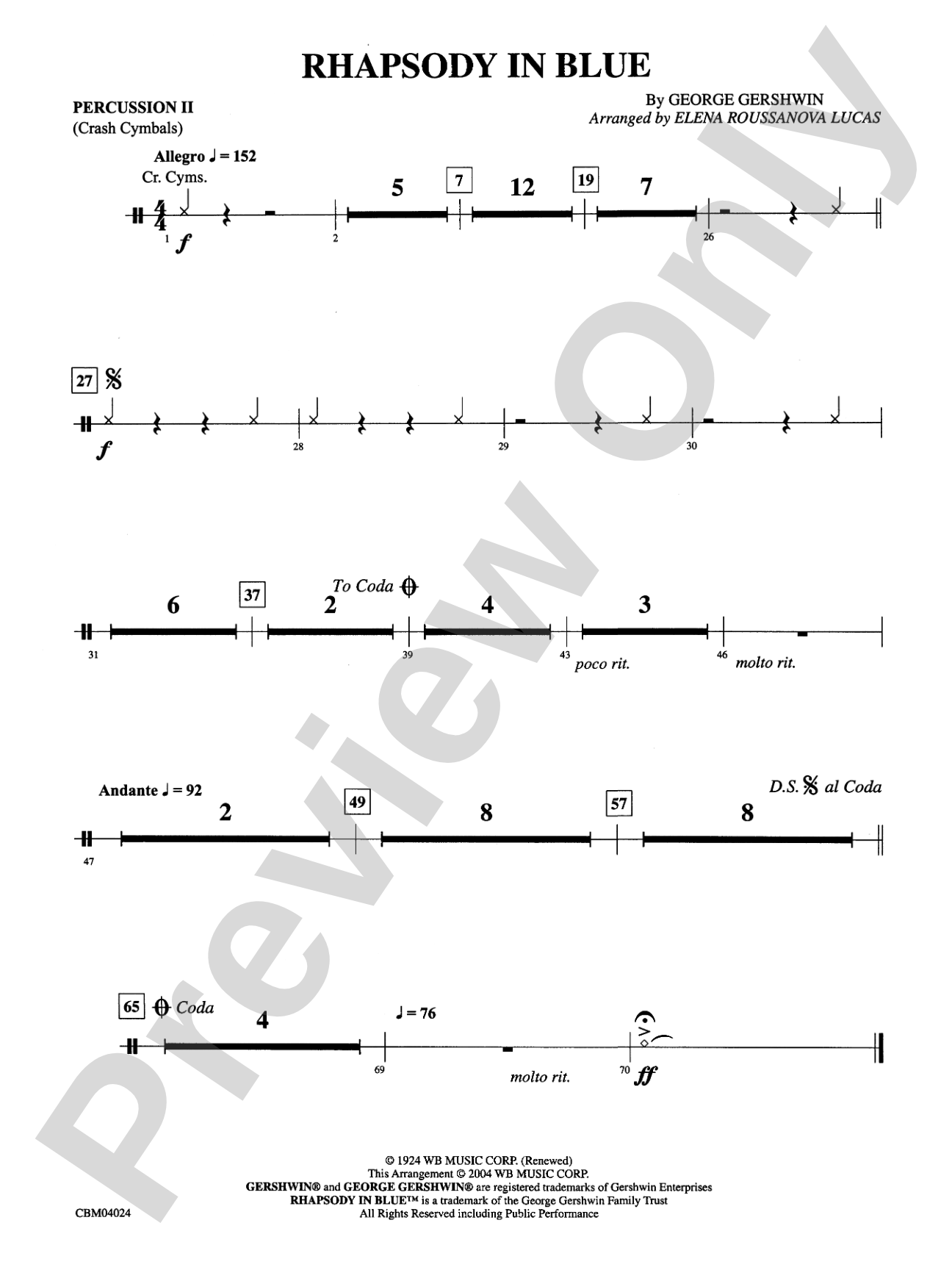 Rhapsody in Blue™: 2nd Percussion