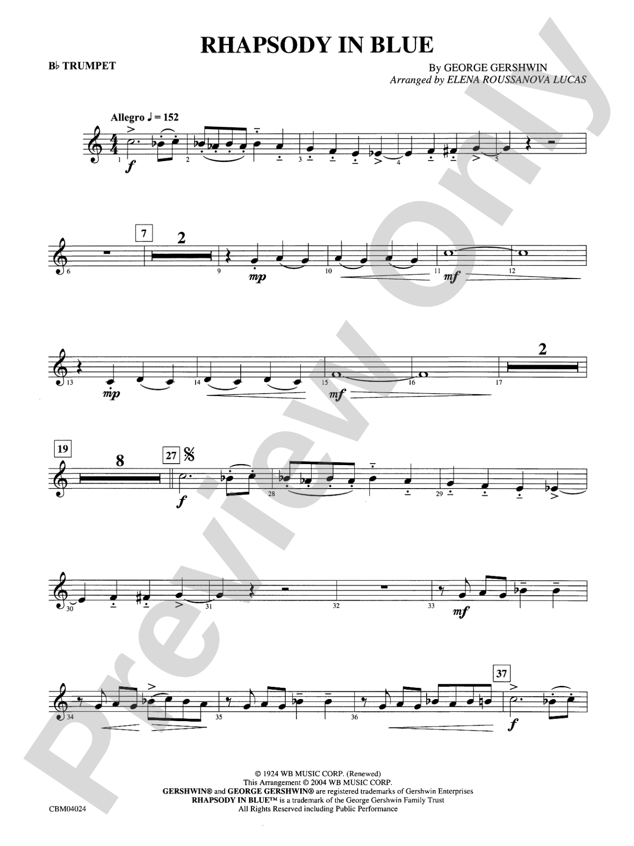 Rhapsody in Blue™: 1st B-flat Trumpet