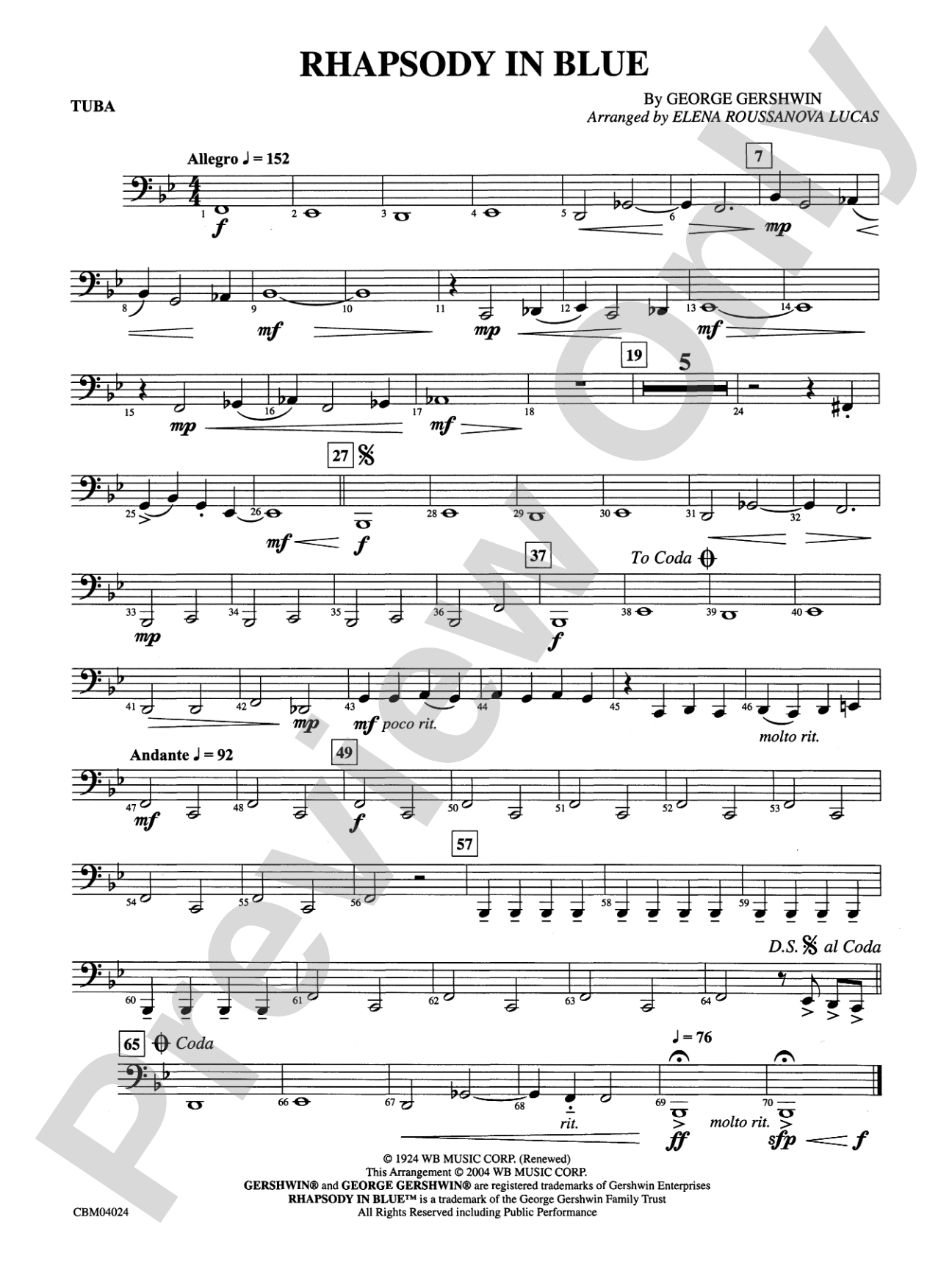 Rhapsody in Blue™: Tuba