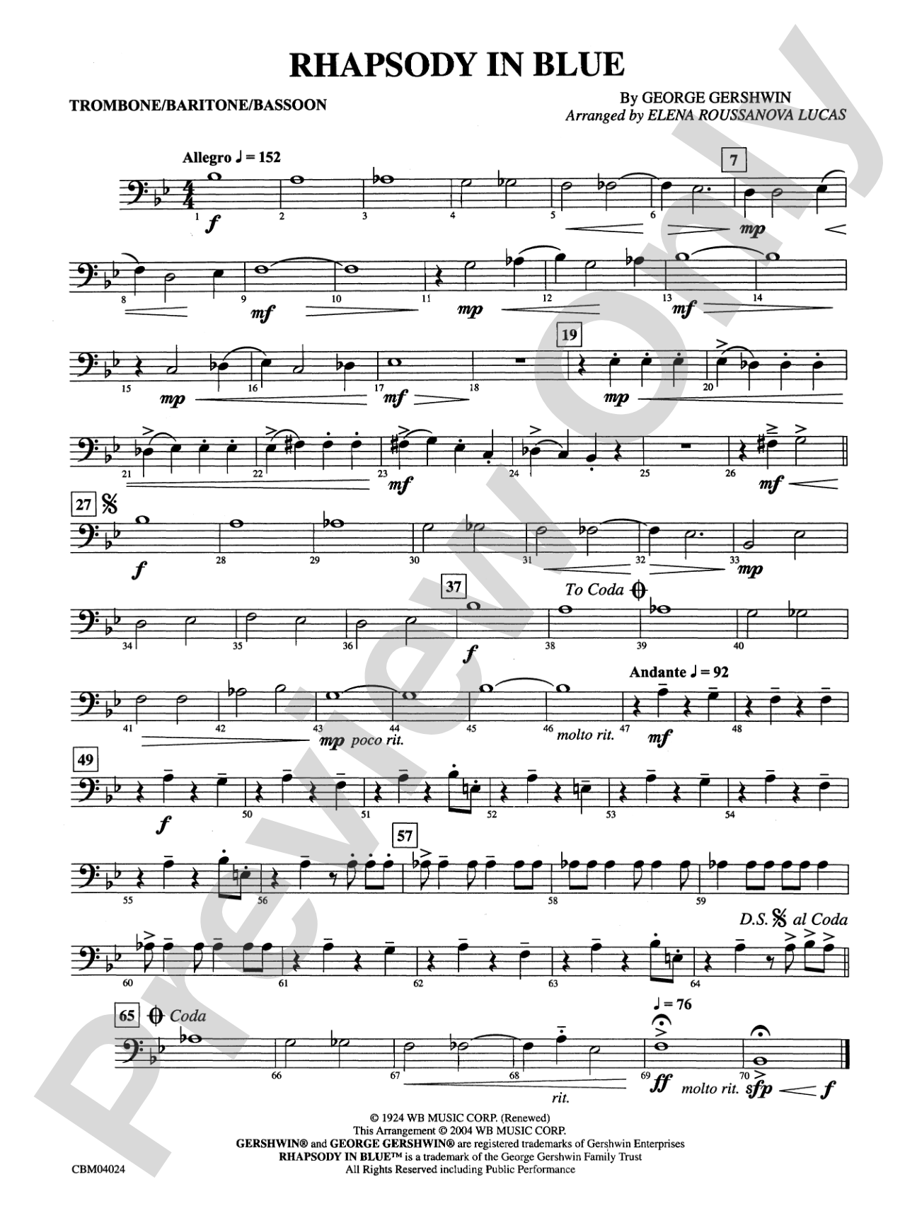 Rhapsody in Blue™: 1st Trombone