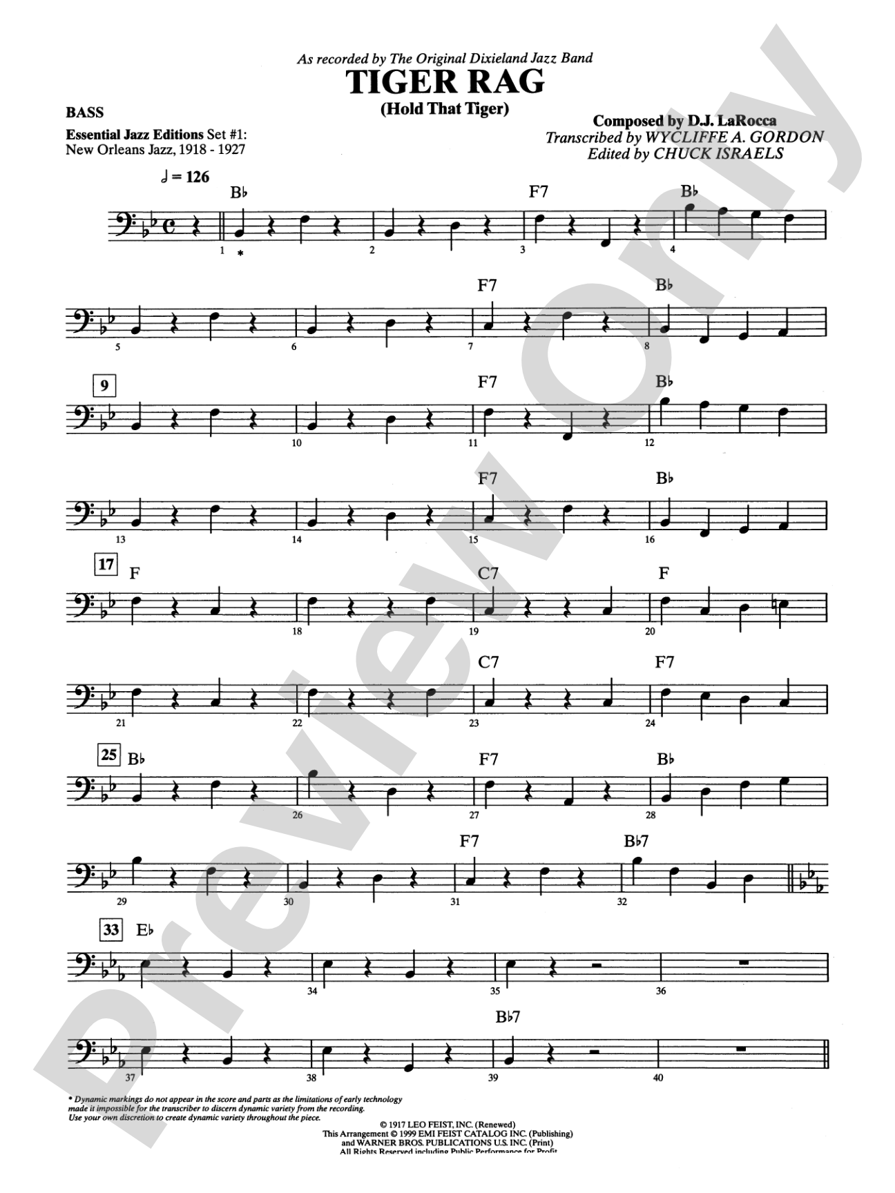 Tiger Rag (Hold That Tiger): String Bass