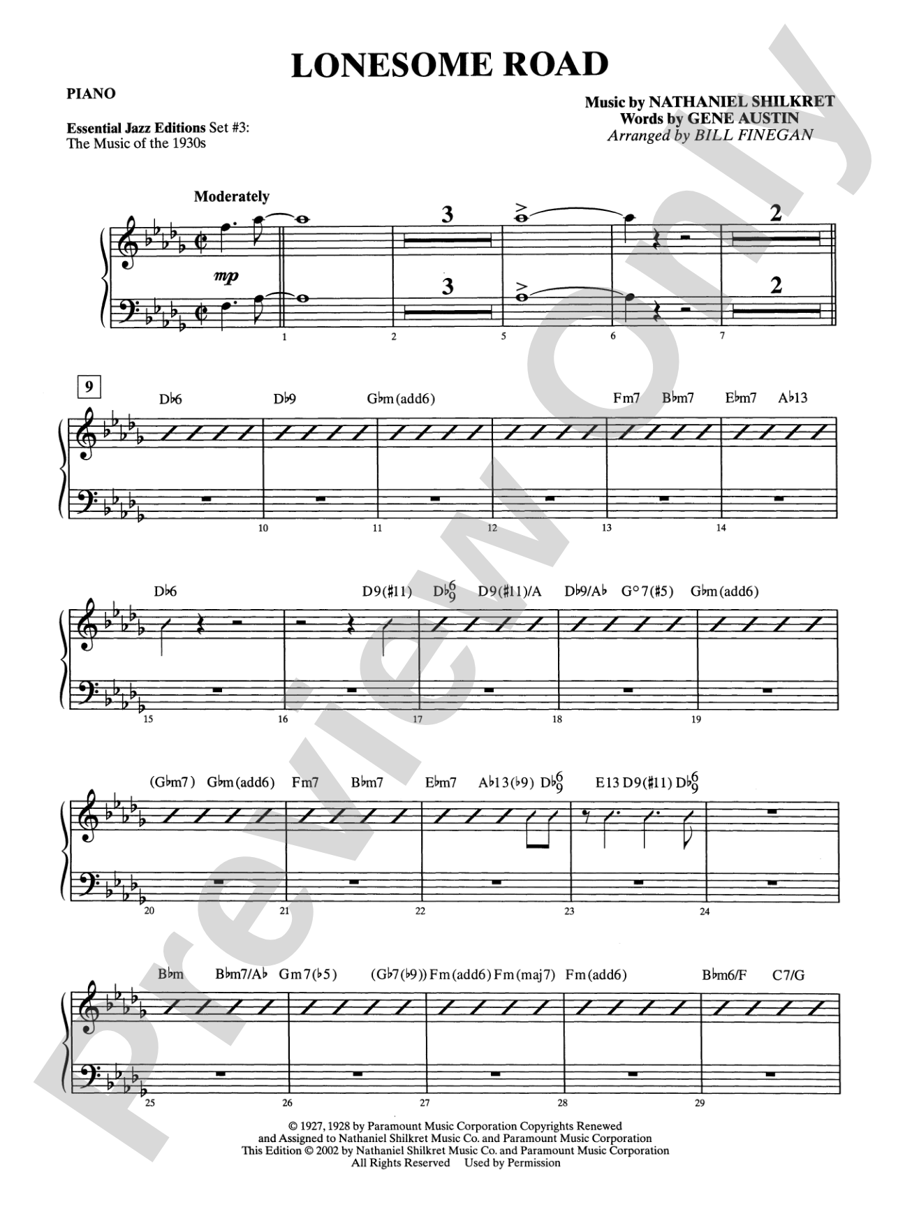 Lonesome Road: Piano Accompaniment
