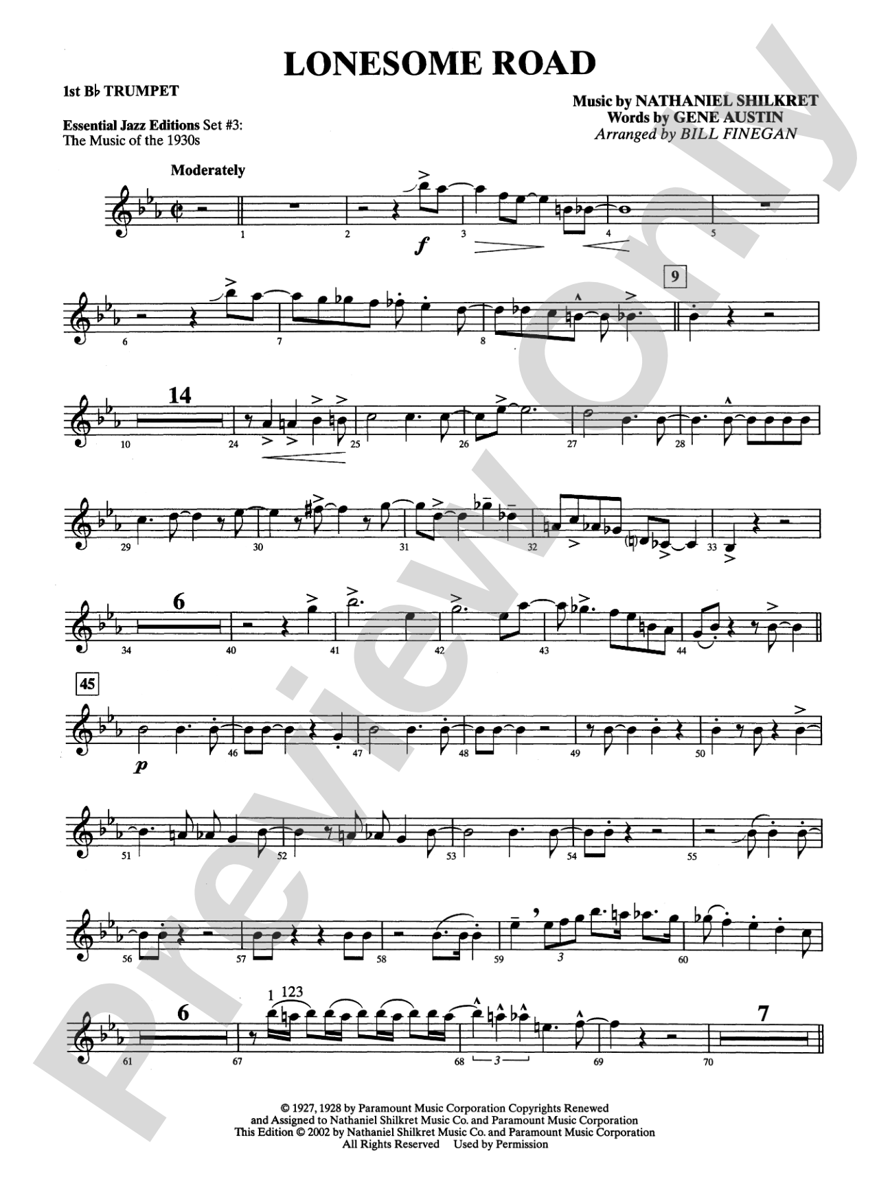 Lonesome Road: 1st B-flat Trumpet