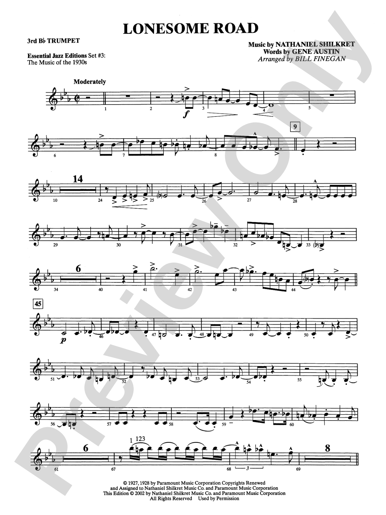 Lonesome Road: 3rd B-flat Trumpet