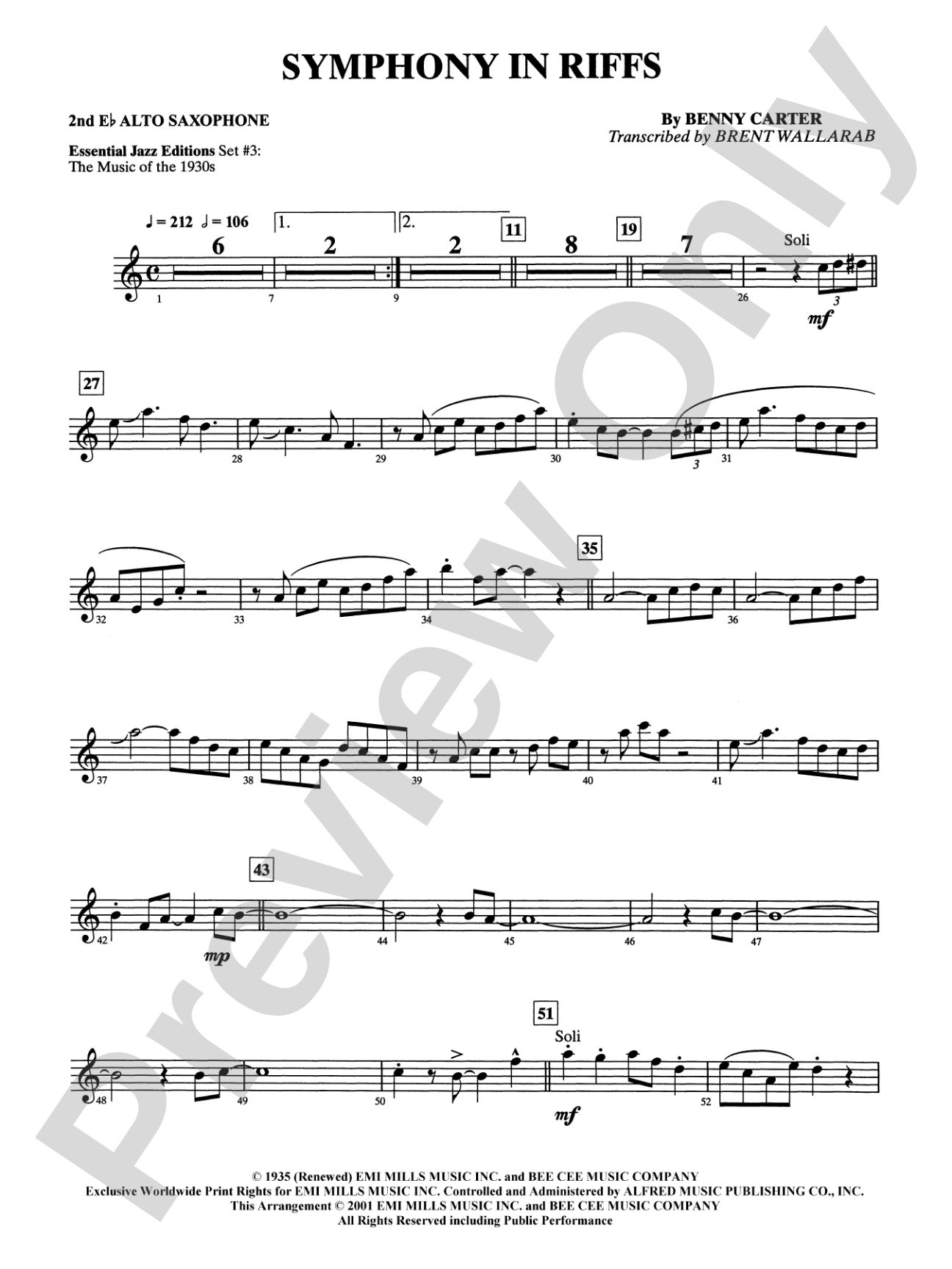 Symphony in Riffs: 2nd E-flat Alto Saxophone